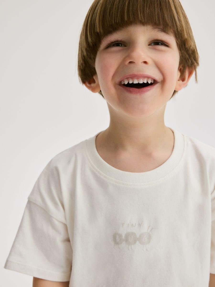 Cream T-Shirt, Kids Unisex, , large image number 1