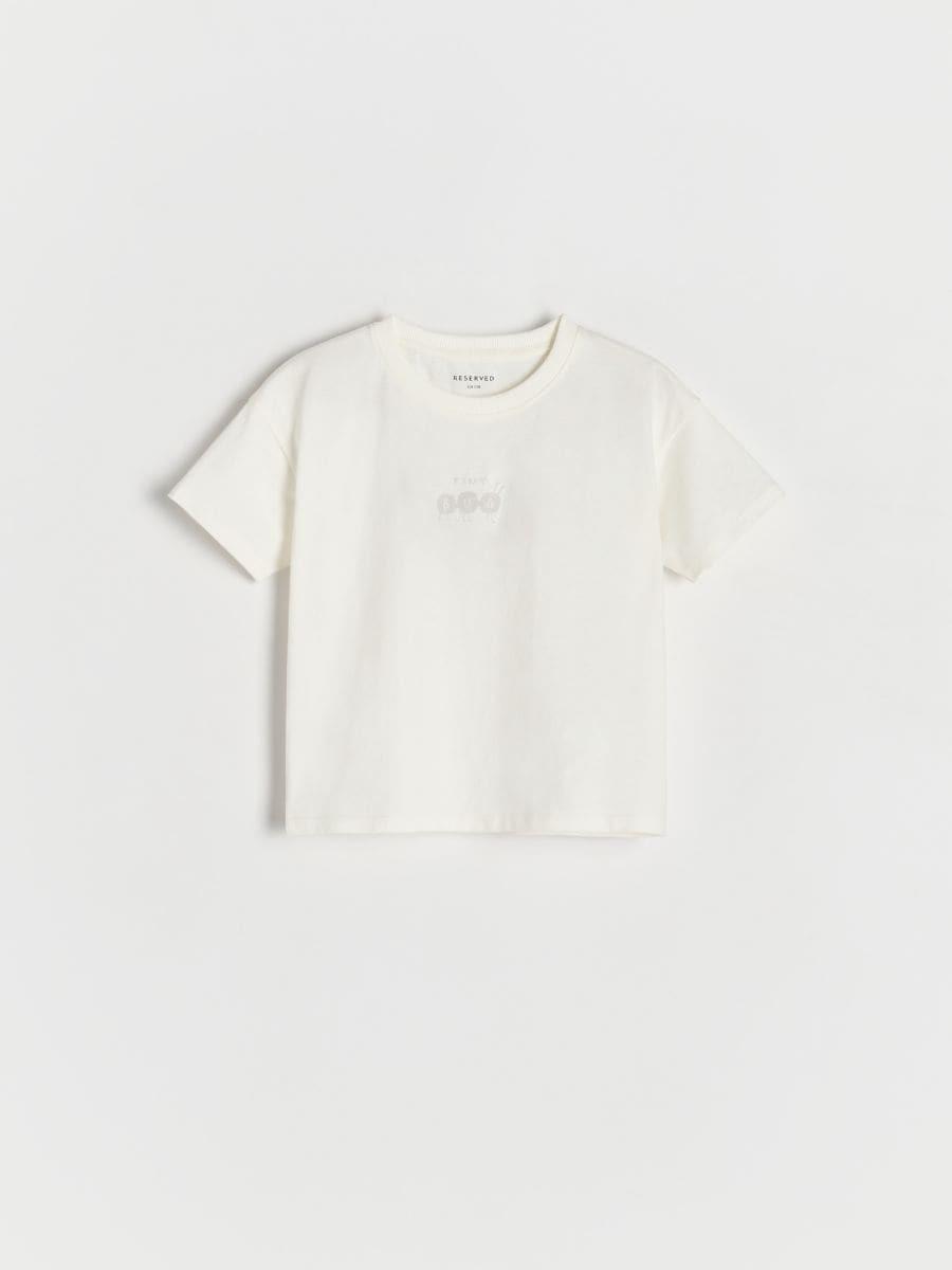 Cream T-Shirt, Kids Unisex, , large image number 2