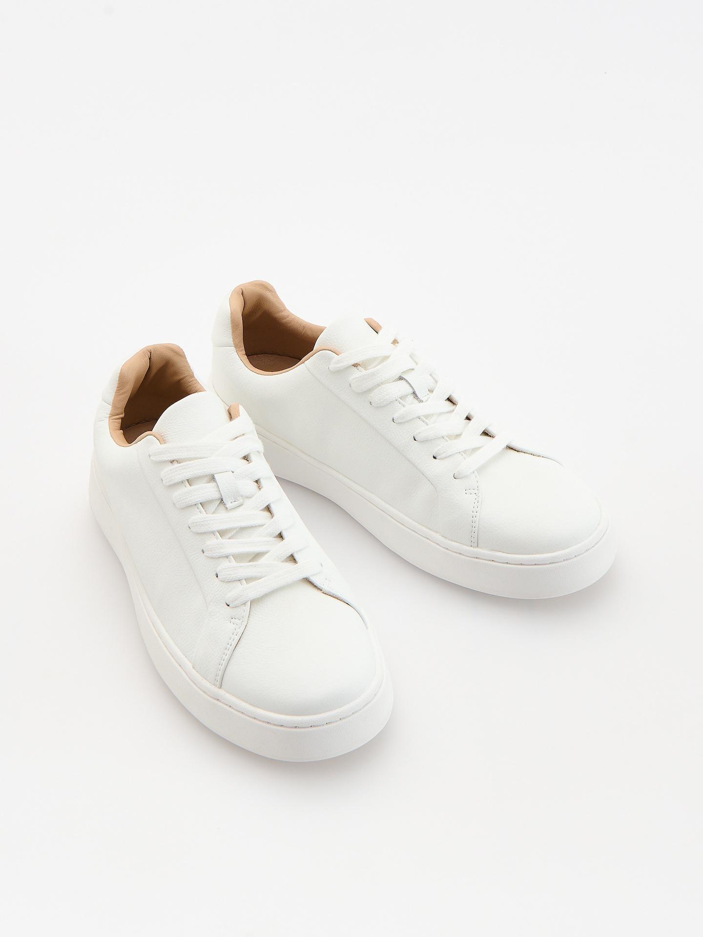 White Leather Rich Sneakers, White, large image number 2