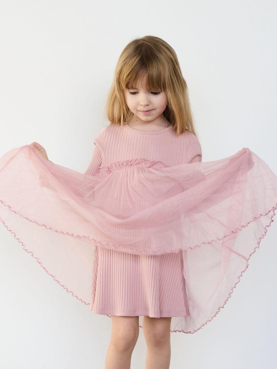Pink Dress With Tulle At The Bottom, , large image number 1