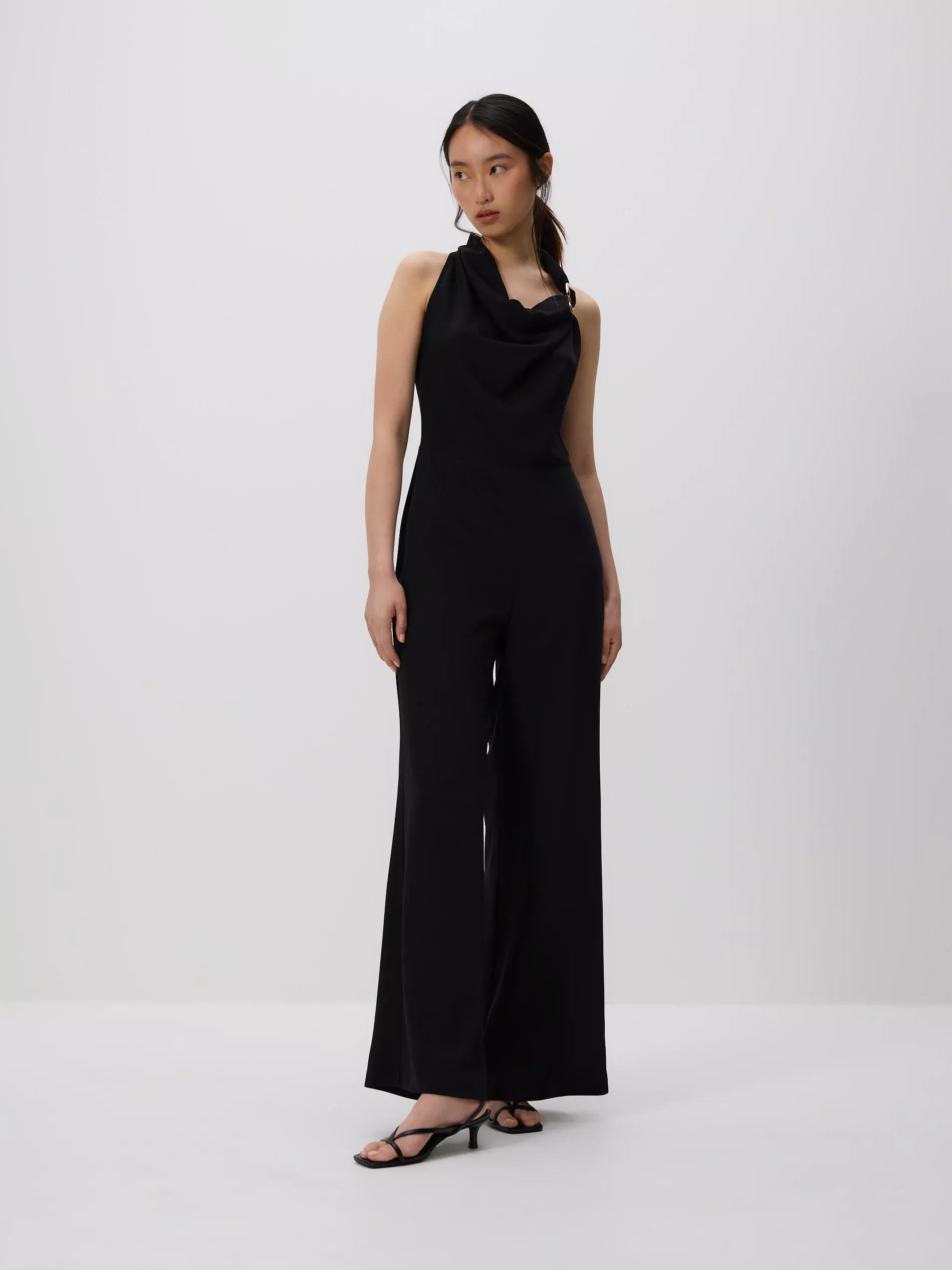 Black Jumpsuit With Decorative Buckle, , large image number 0