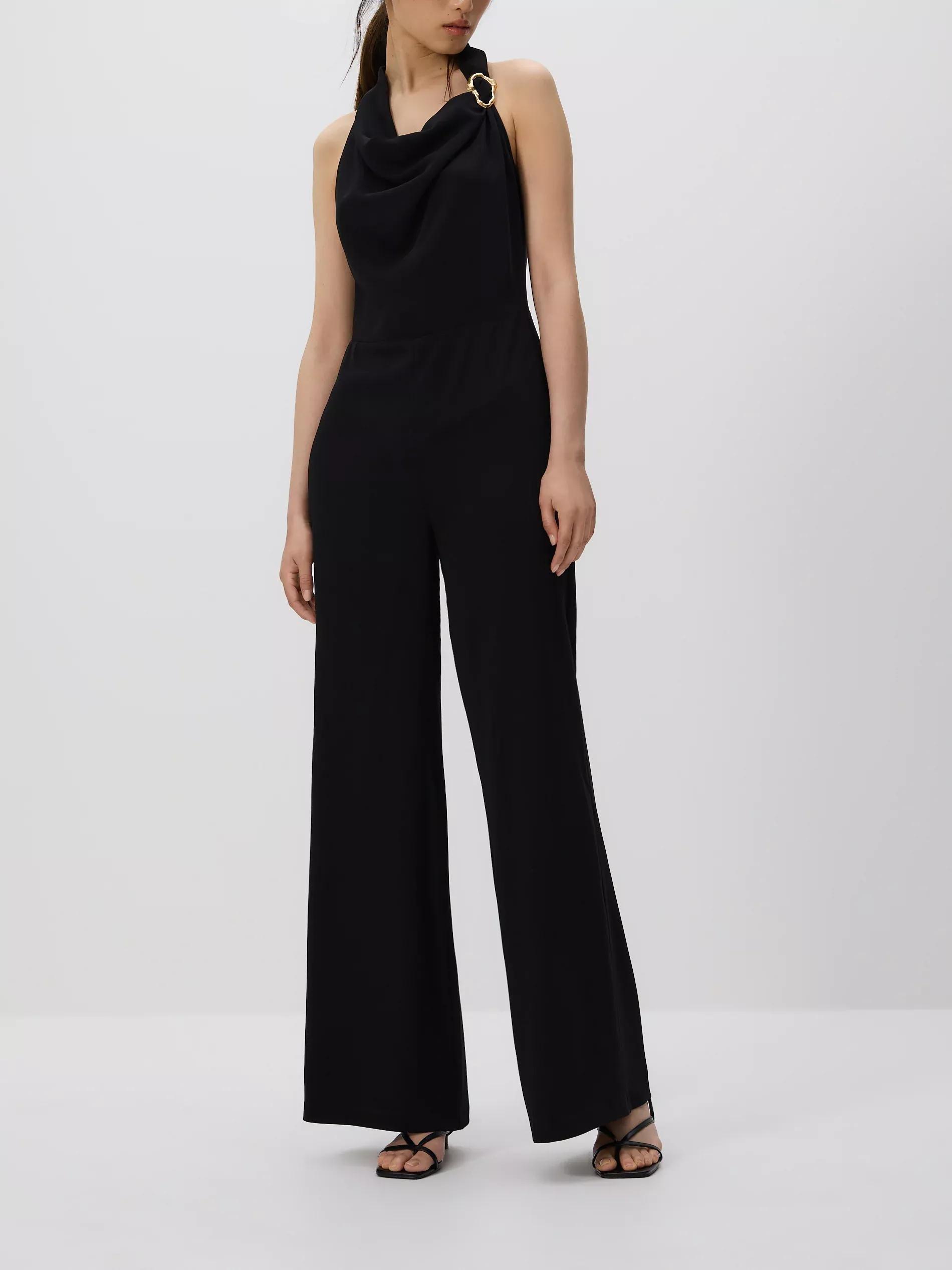 Black Jumpsuit With Decorative Buckle, , large image number 3