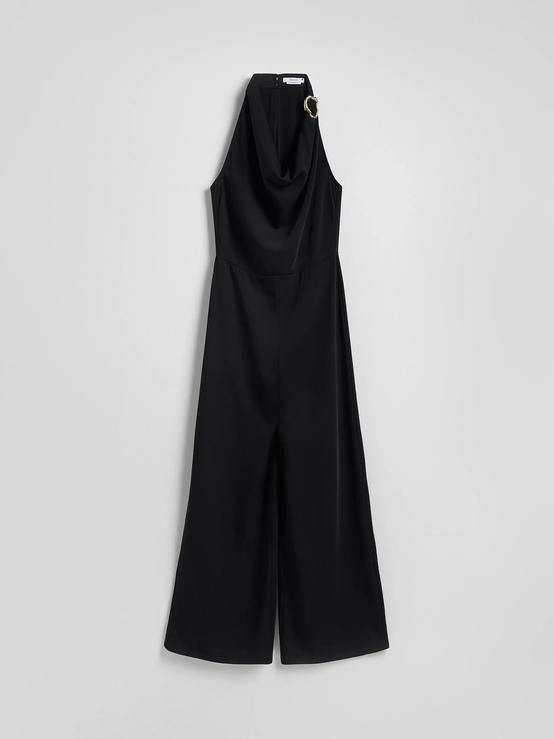 Black Jumpsuit With Decorative Buckle, , large image number 4