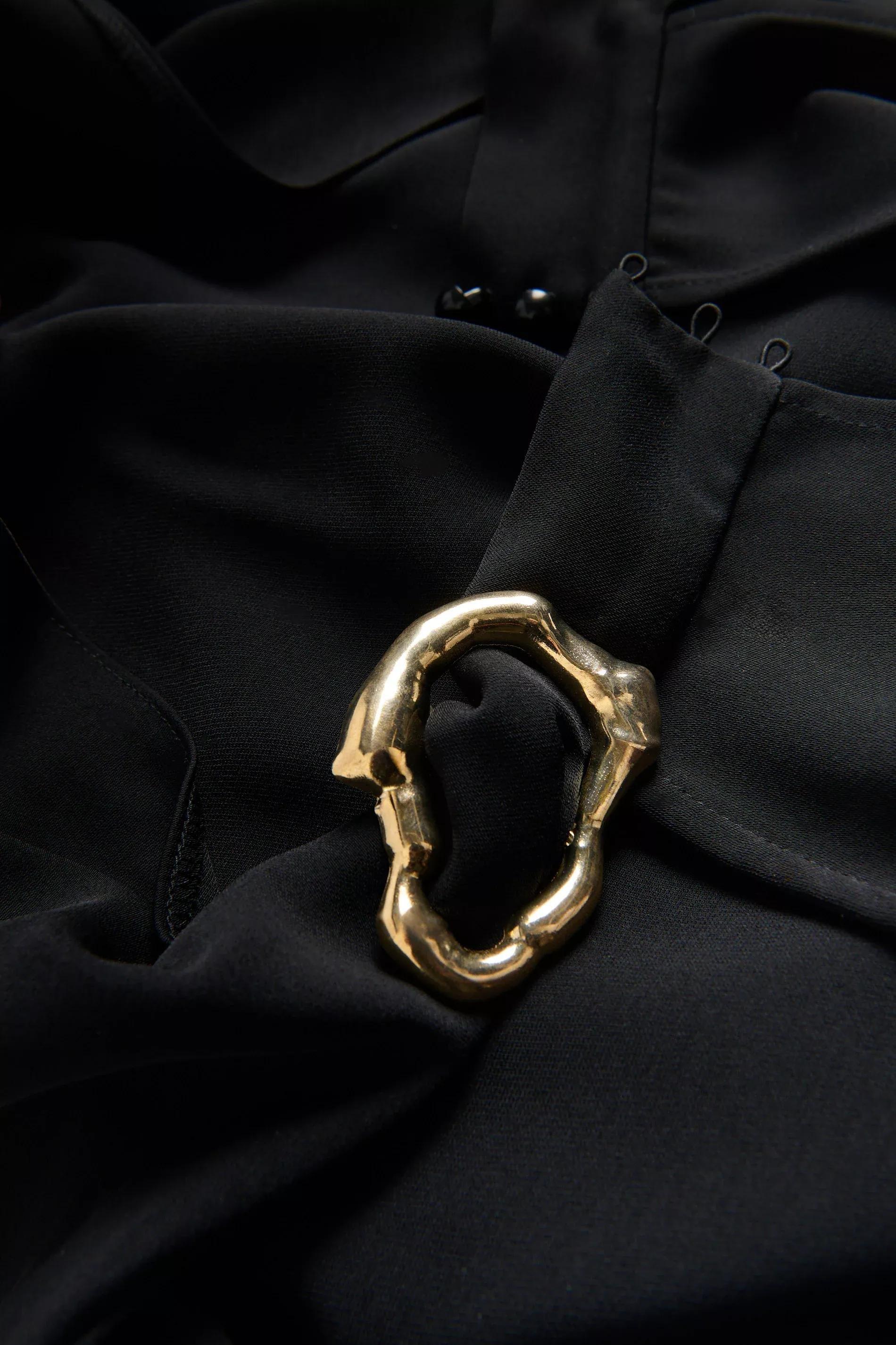 Black Jumpsuit With Decorative Buckle, , large image number 5