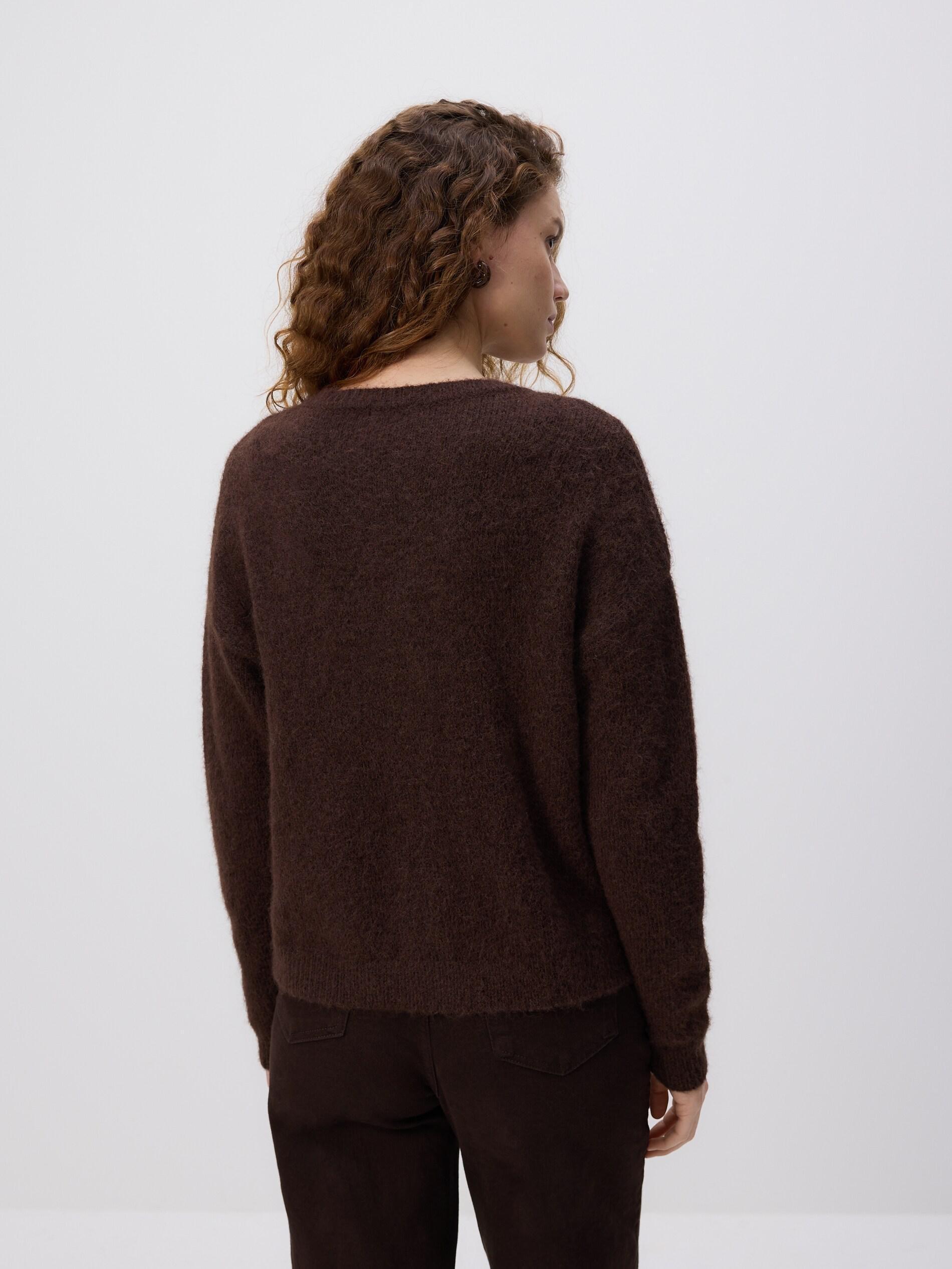 Brown Wool-Blend Cardigan, Brown, medium