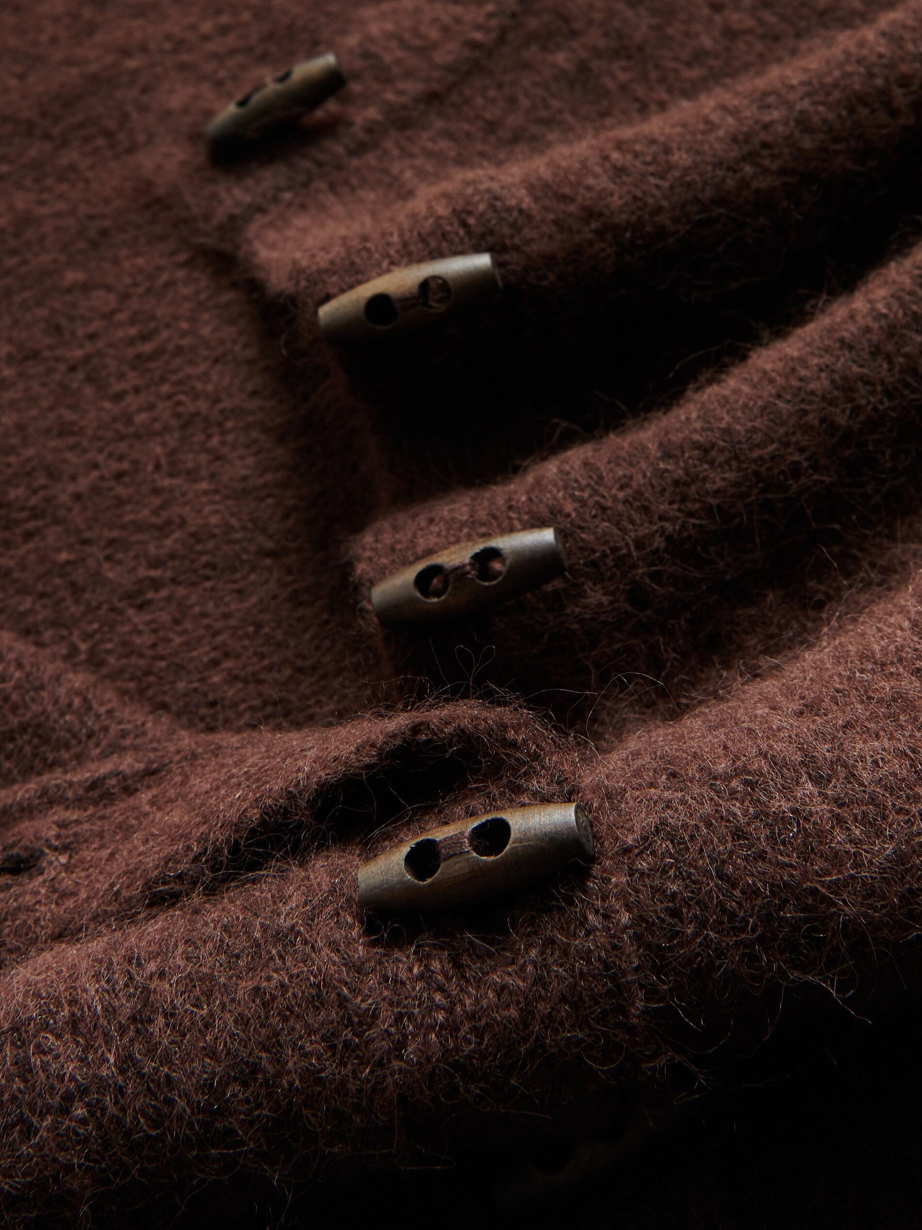 Brown Wool-Blend Cardigan, Brown, large image number 4