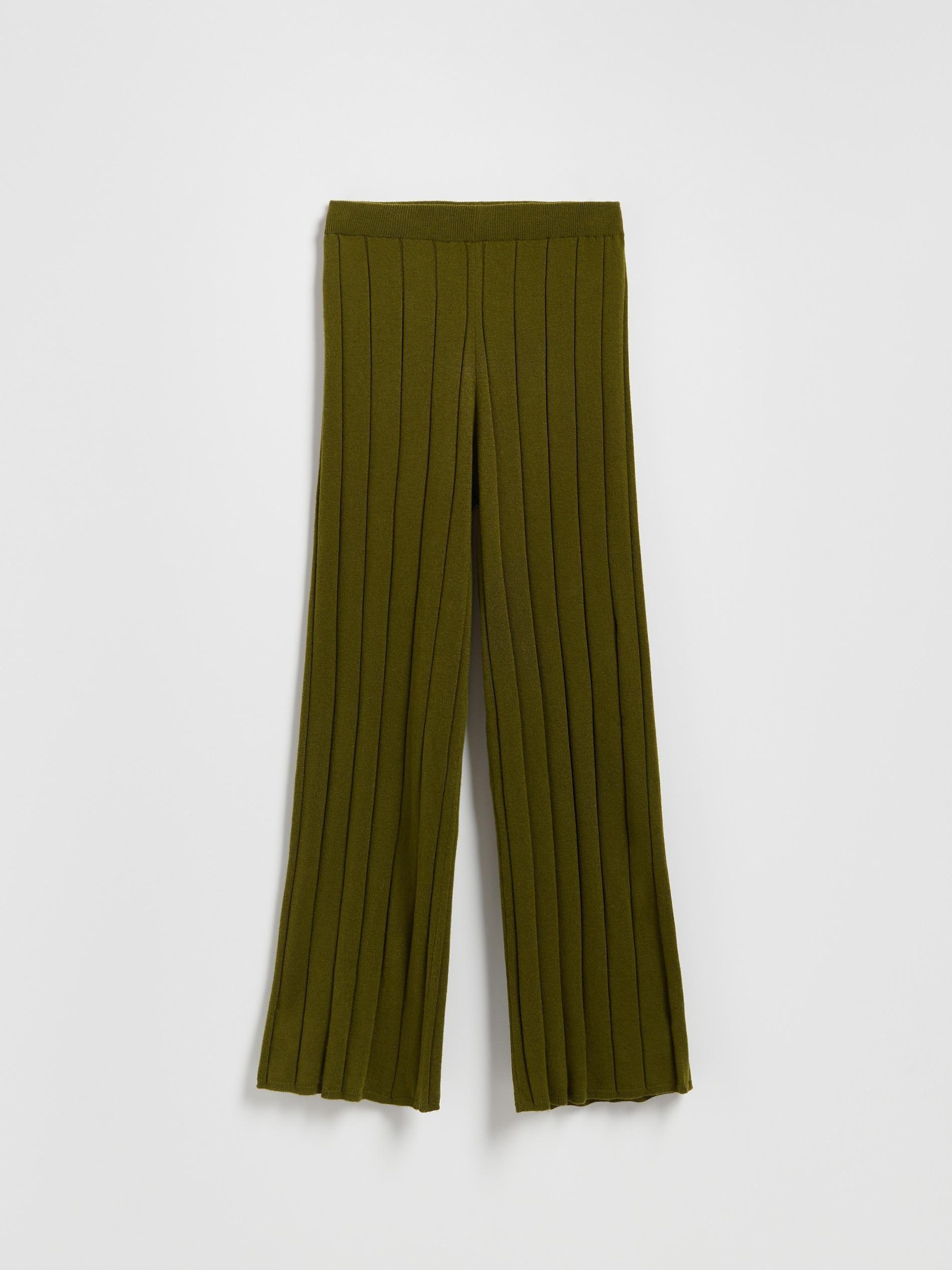 OLIVE Loose-fit pants with wool, Khaki, large image number 0