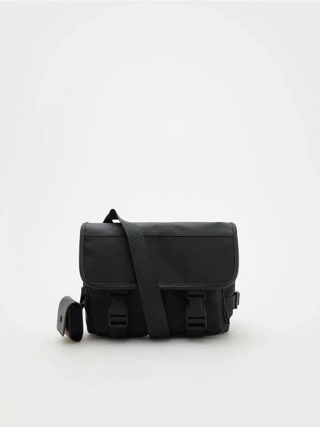 Black Shoulder Bag, Black, large image number 0