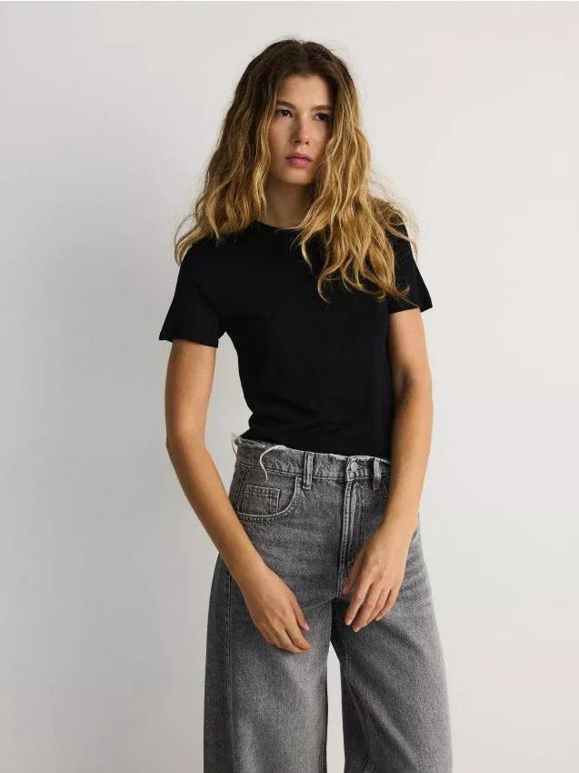 Black Viscose Rich Top, , large image number 0
