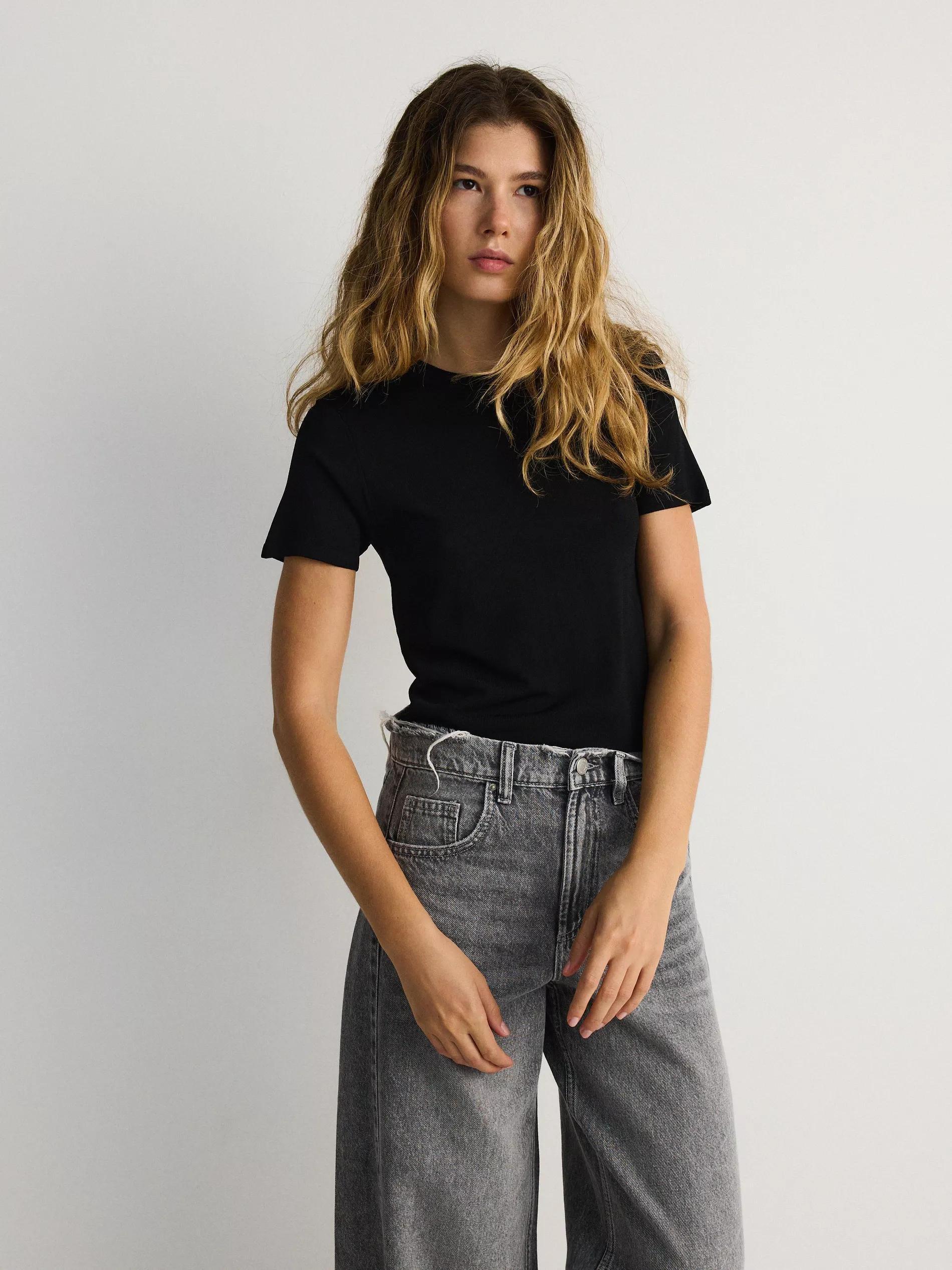Black Viscose Rich Top, , large image number 1