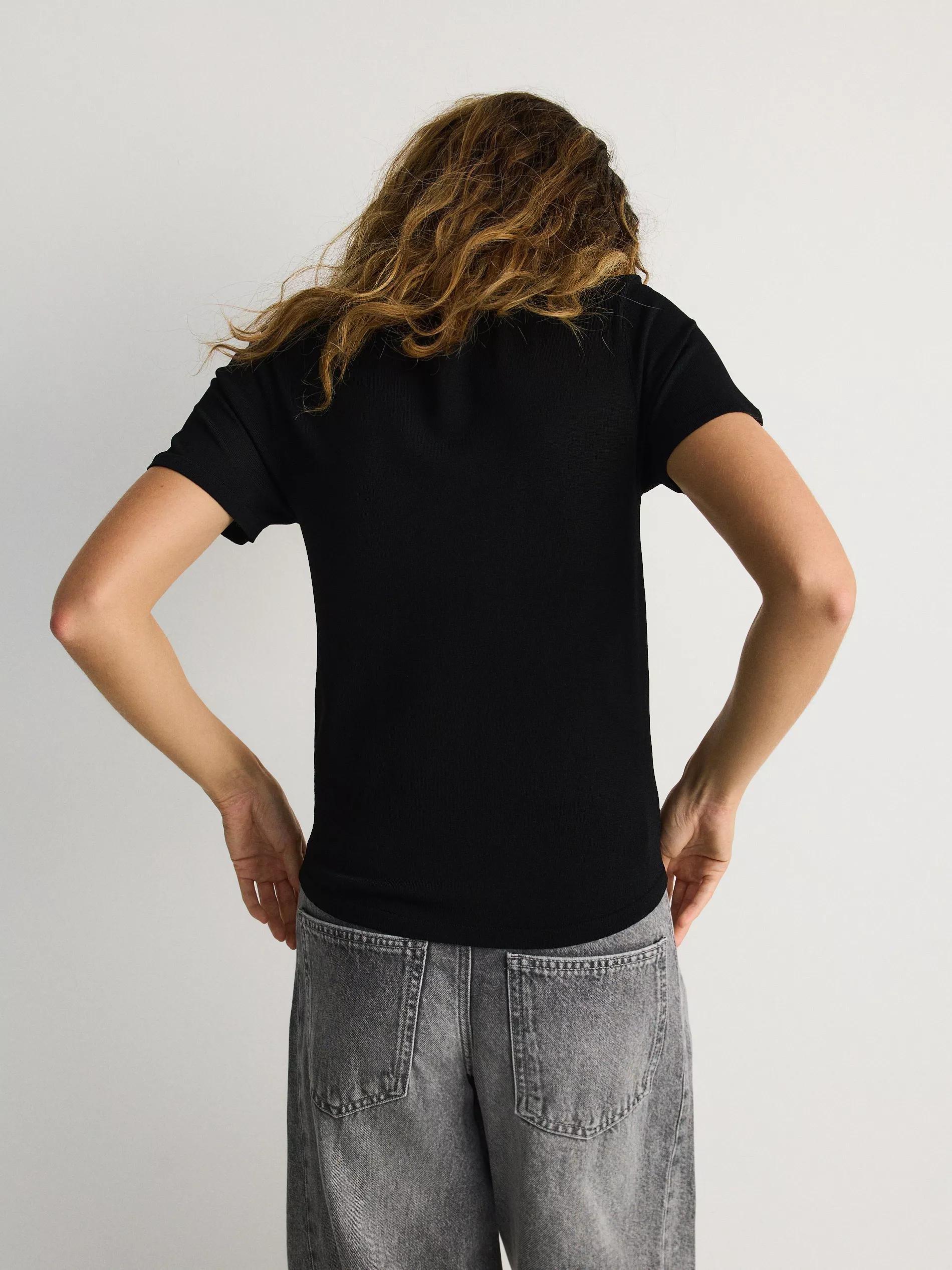 Black Viscose Rich Top, , large image number 3