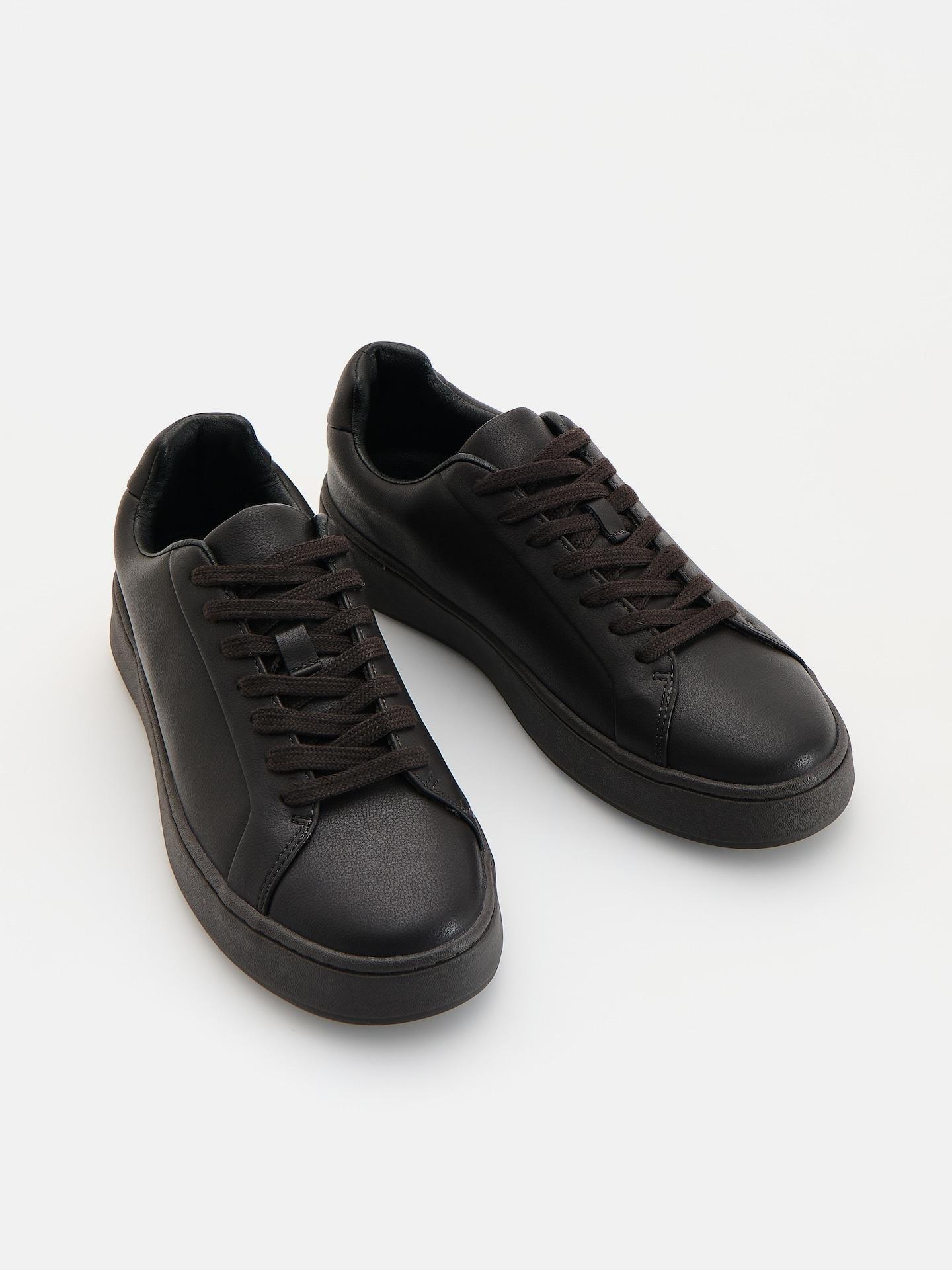 Brown Leather Rich Sneakers, Brown, medium