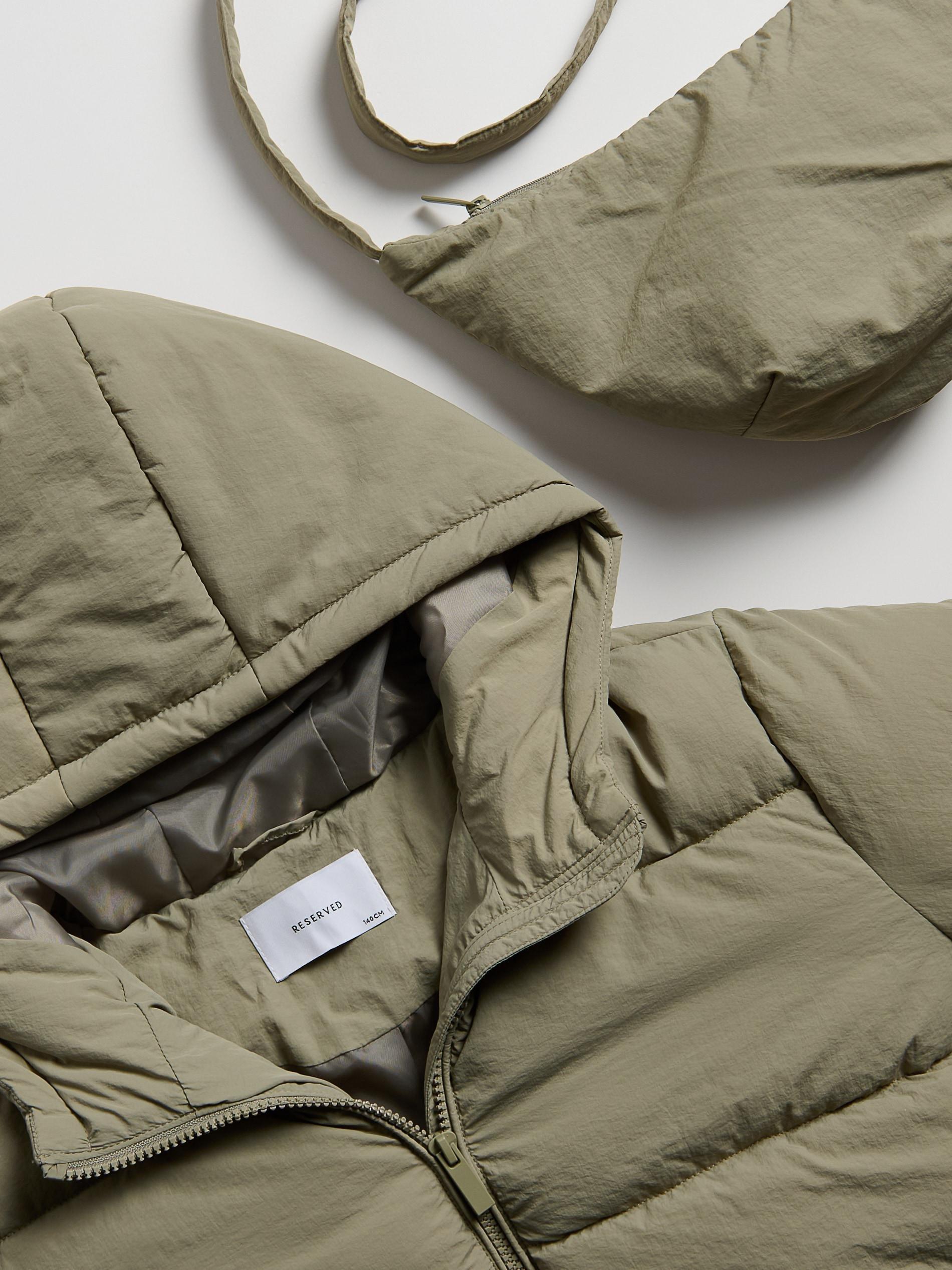 Green Quilted Jacket With Bag, Khaki, large image number 3