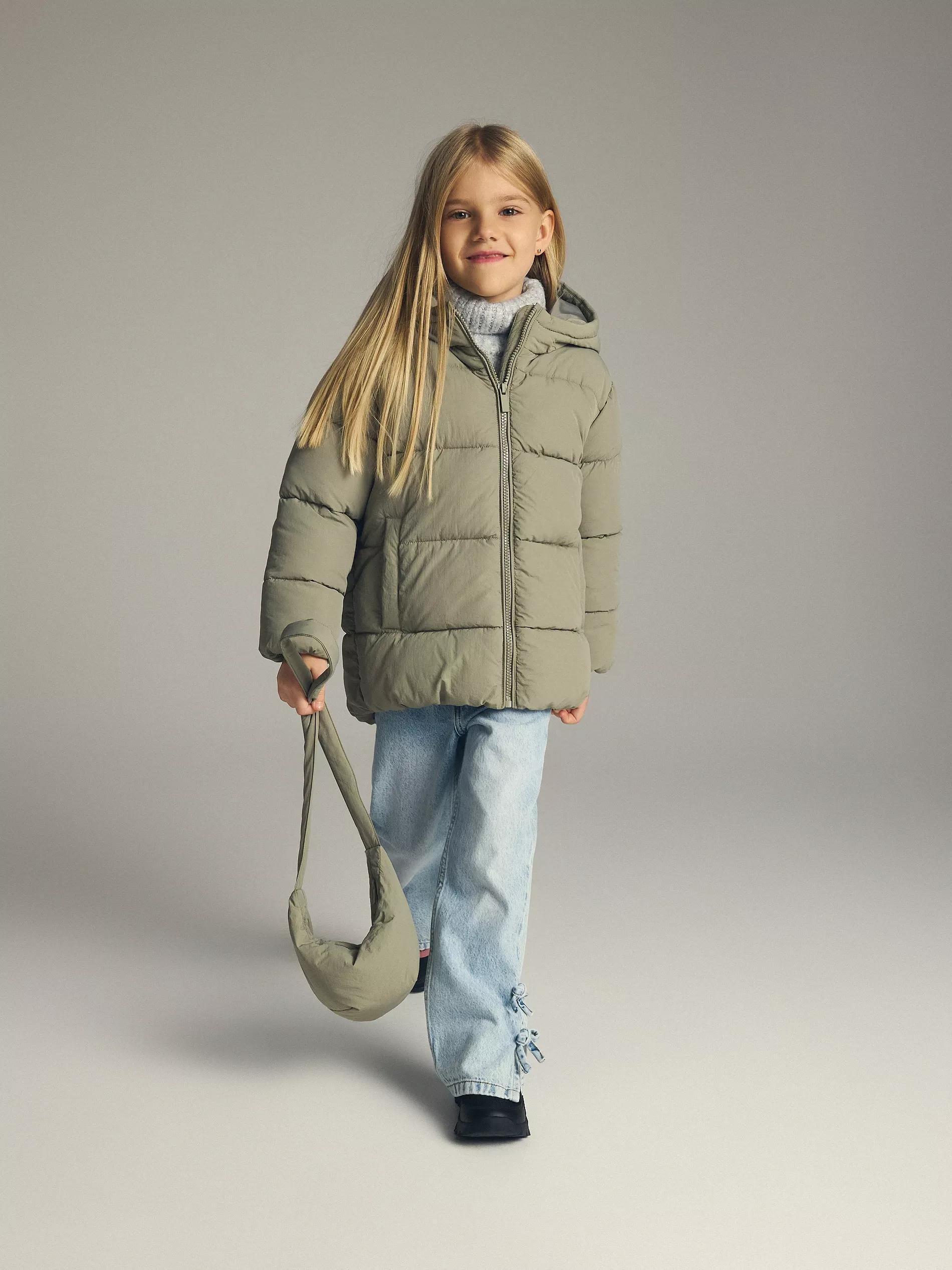 Green Quilted Jacket With Bag, Khaki, large image number 4