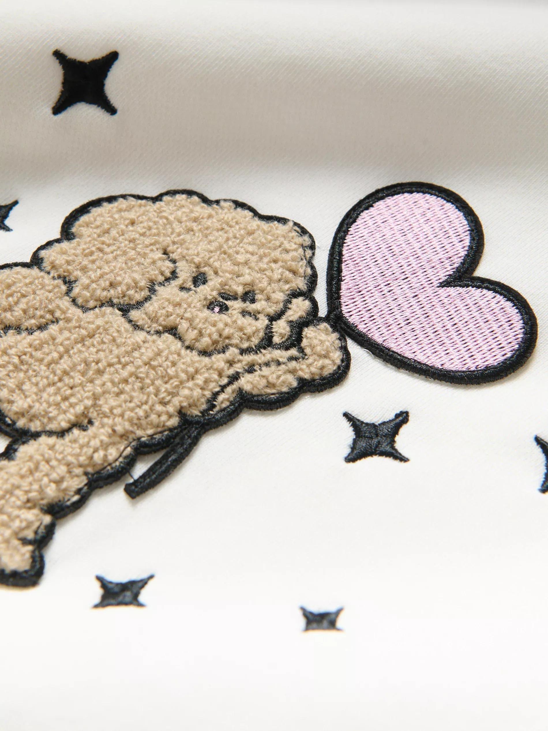 Cream Cotton Sweatshirt With Boffie & Poko Applique, Ivory, medium