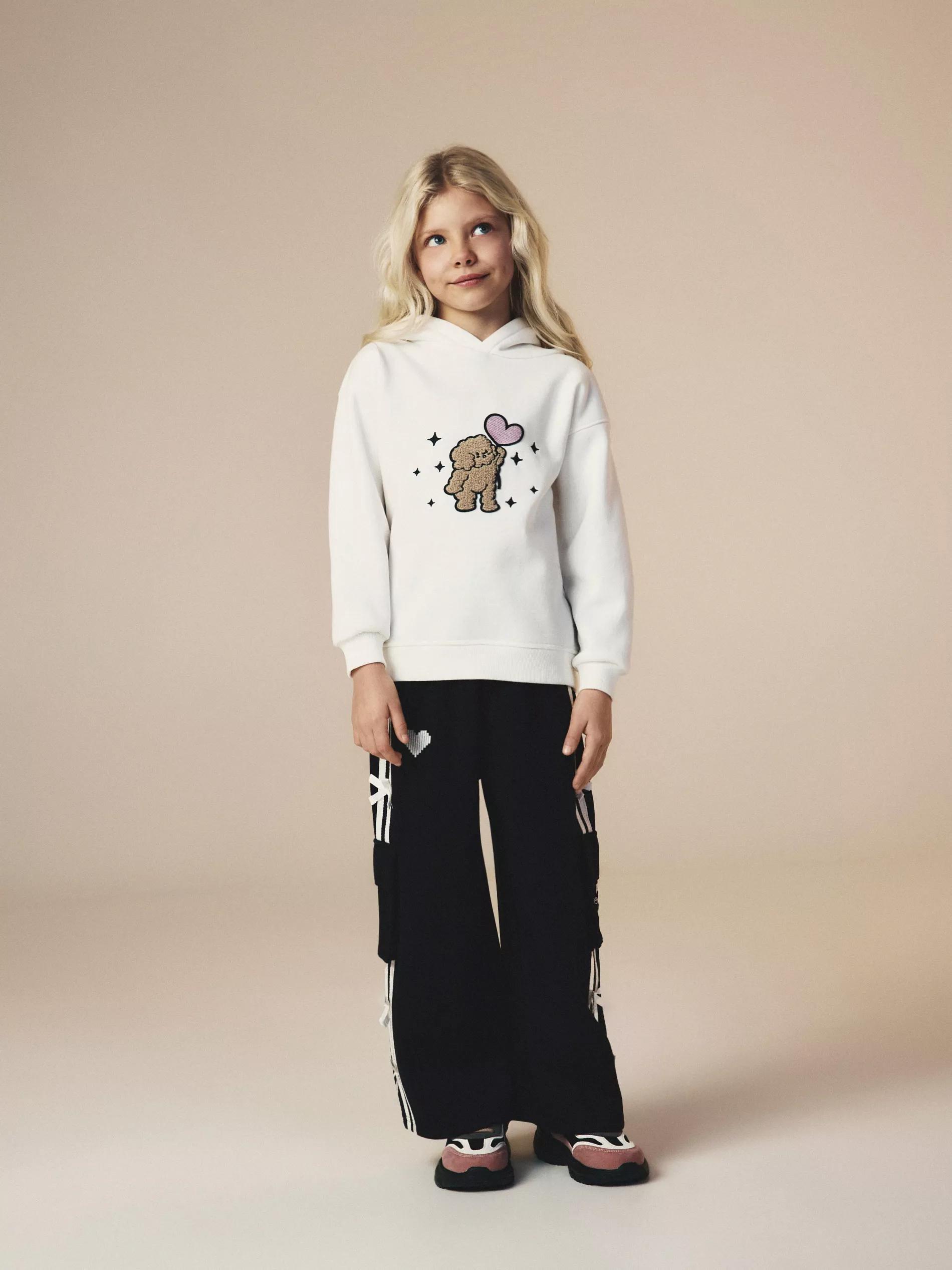 Cream Cotton Sweatshirt With Boffie & Poko Applique, Ivory, large image number 5