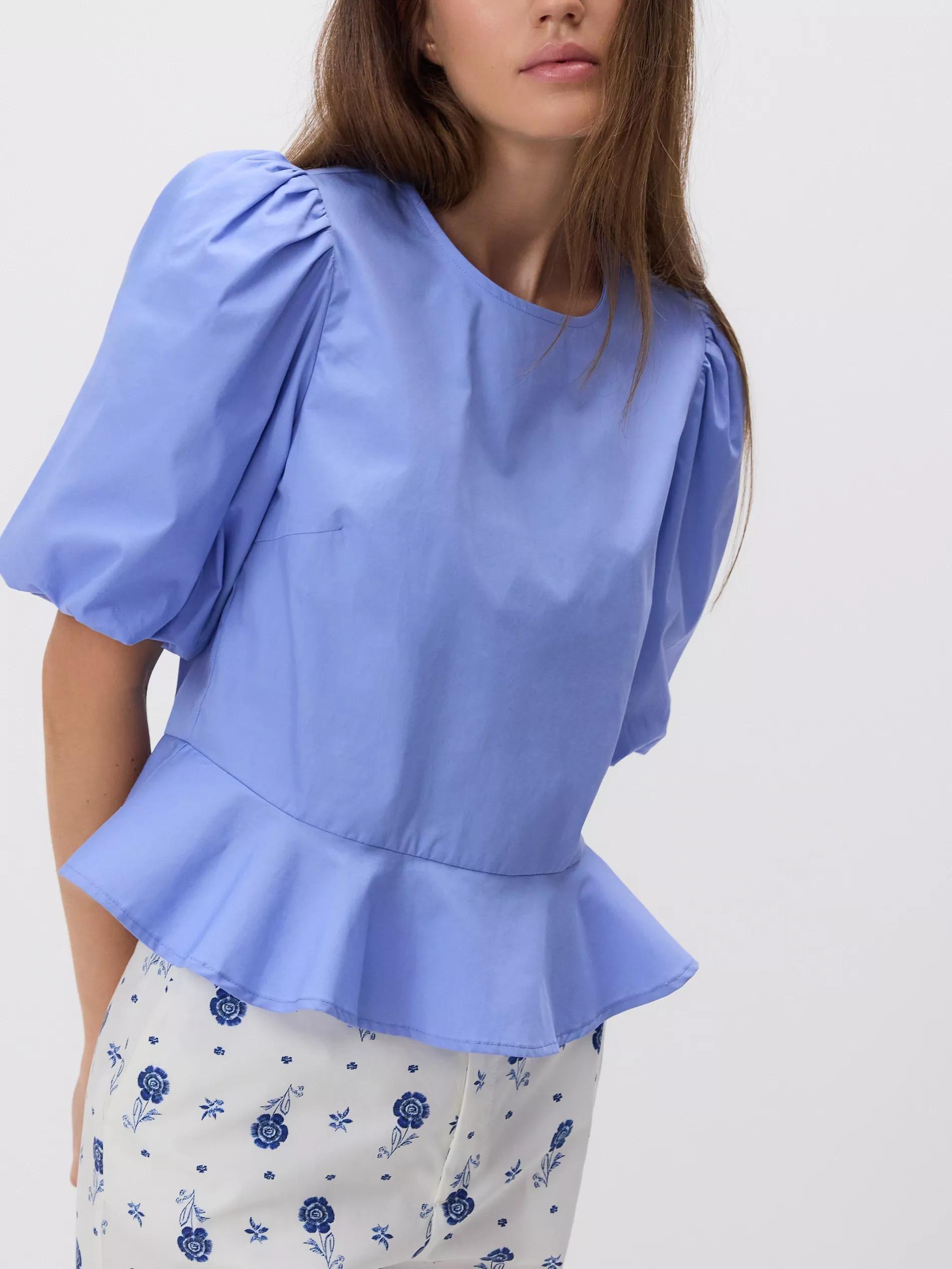 LIGHT BLUE Back tie blouse, Blue, medium