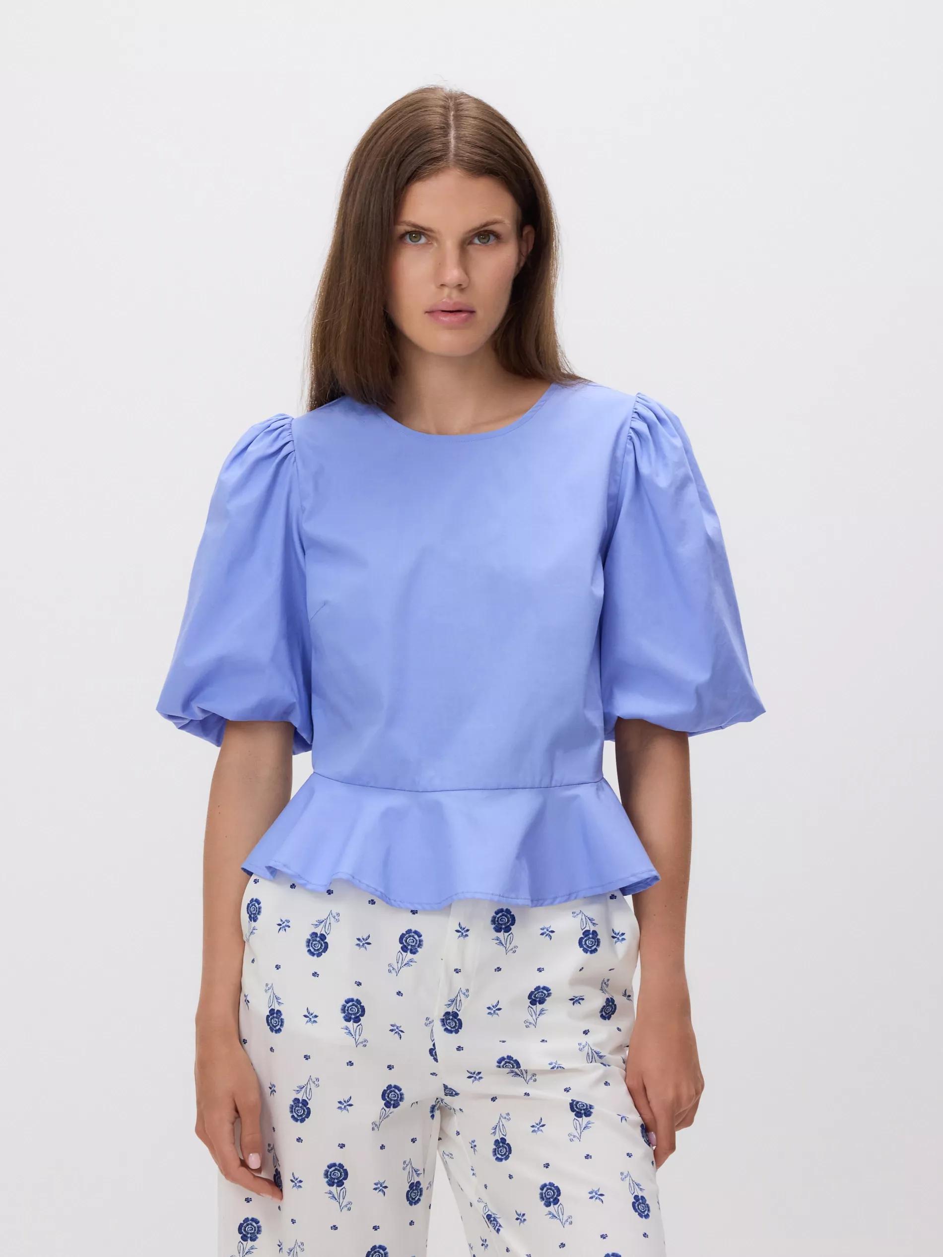 LIGHT BLUE Back tie blouse, Blue, large image number 3