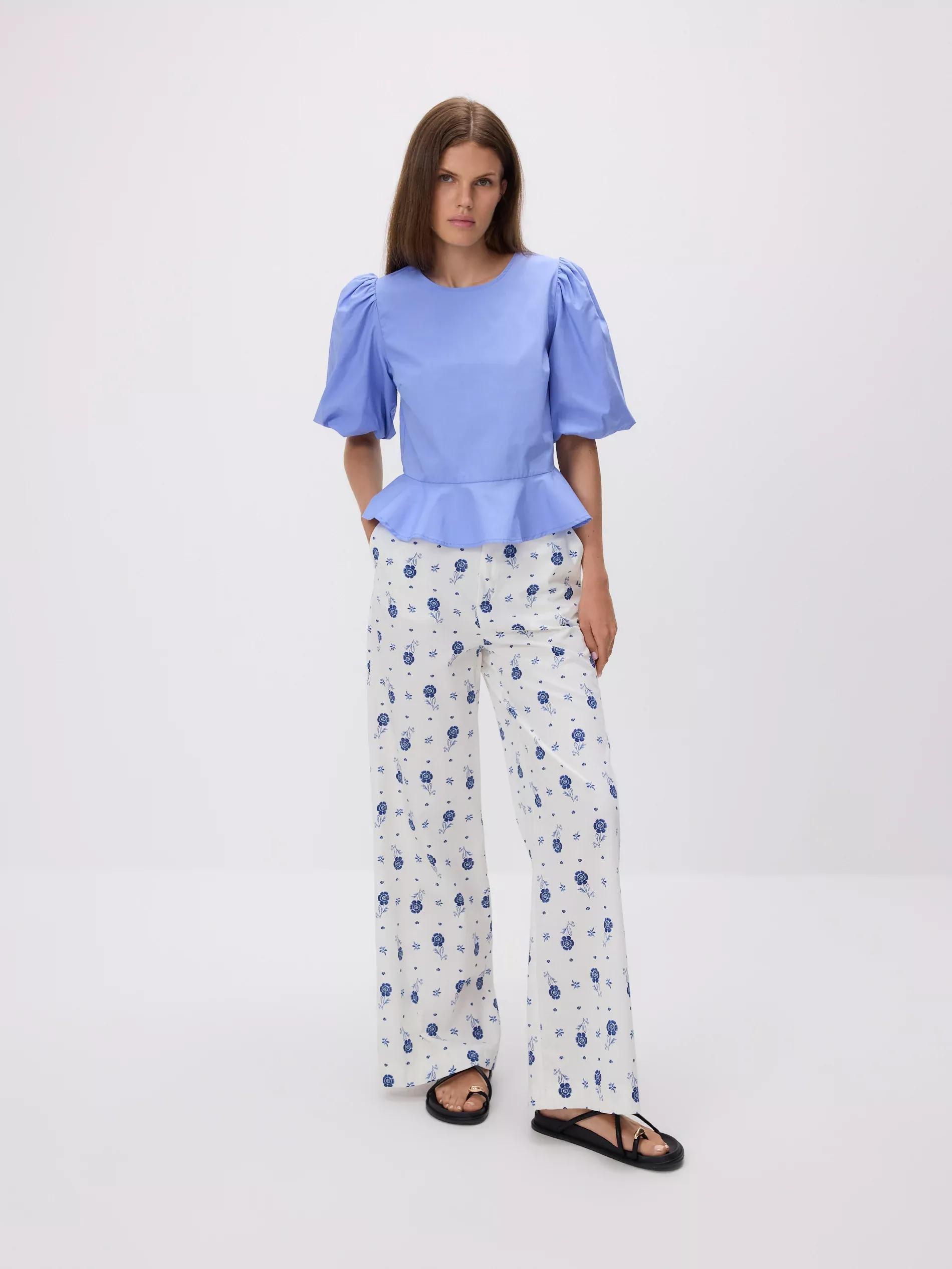 LIGHT BLUE Back tie blouse, Blue, large image number 4