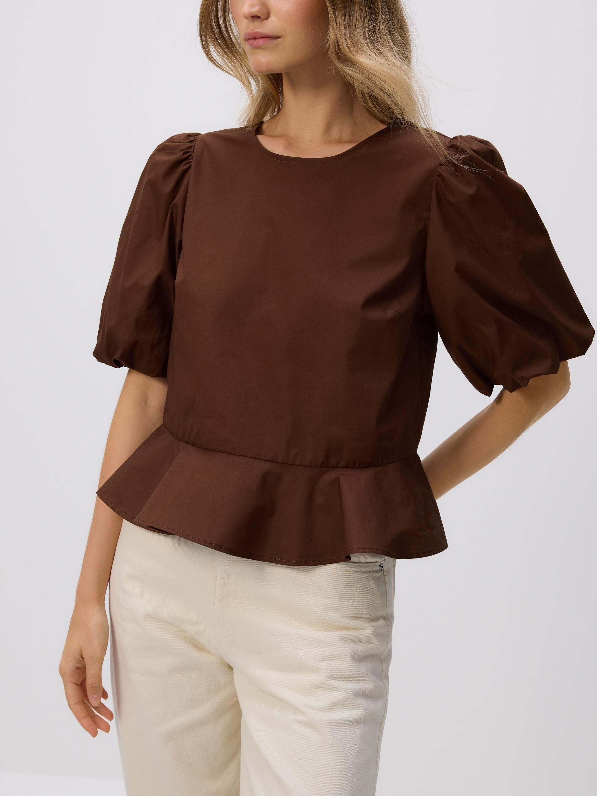 BROWN Back tie blouse, , large image number 3