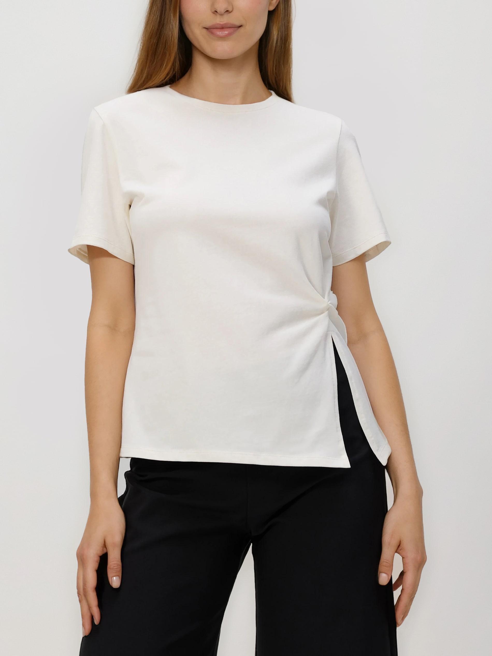 Cream Decorative Detail T-Shirt, Ivory, medium