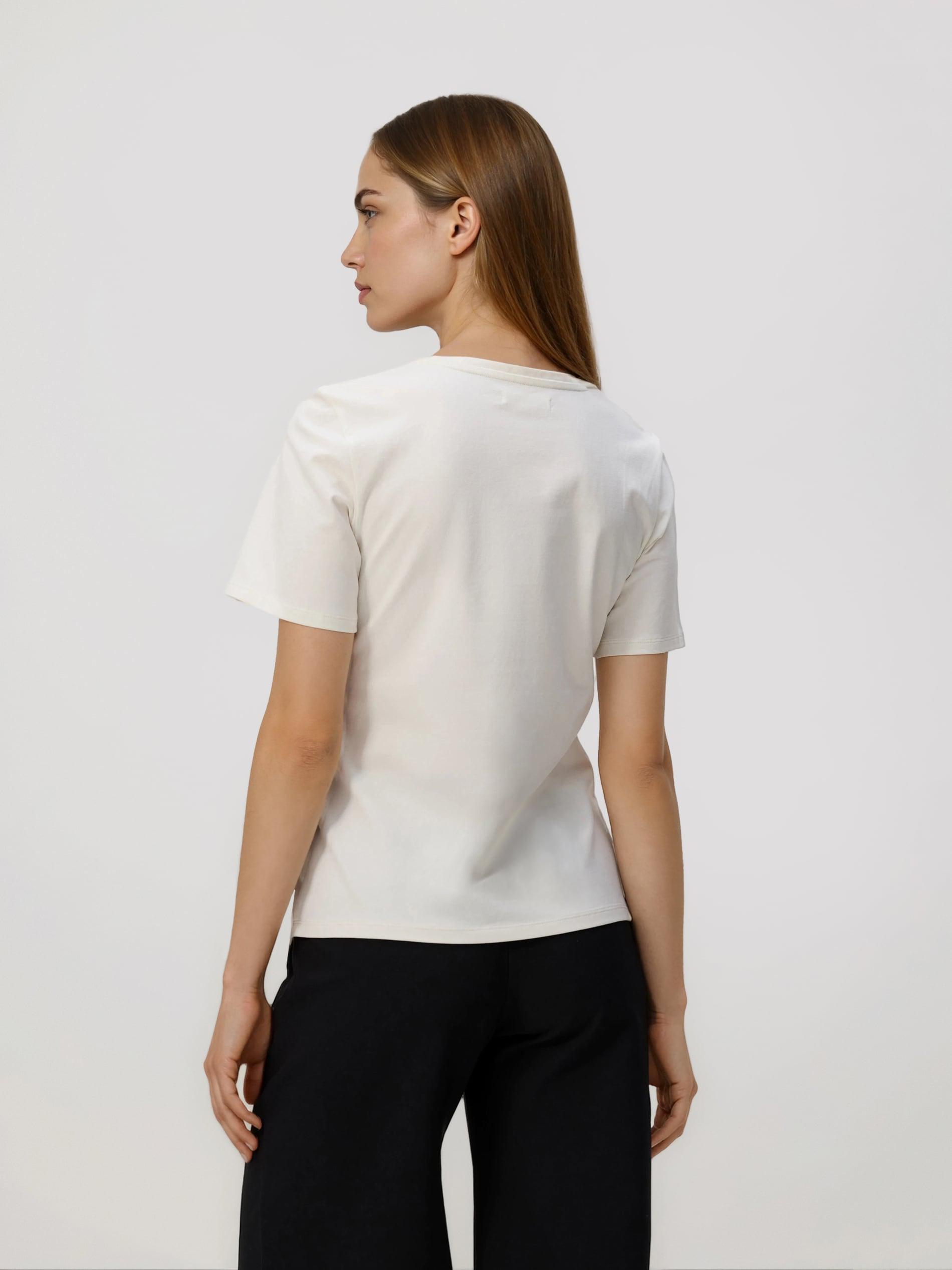 Cream Decorative Detail T-Shirt, Ivory, medium