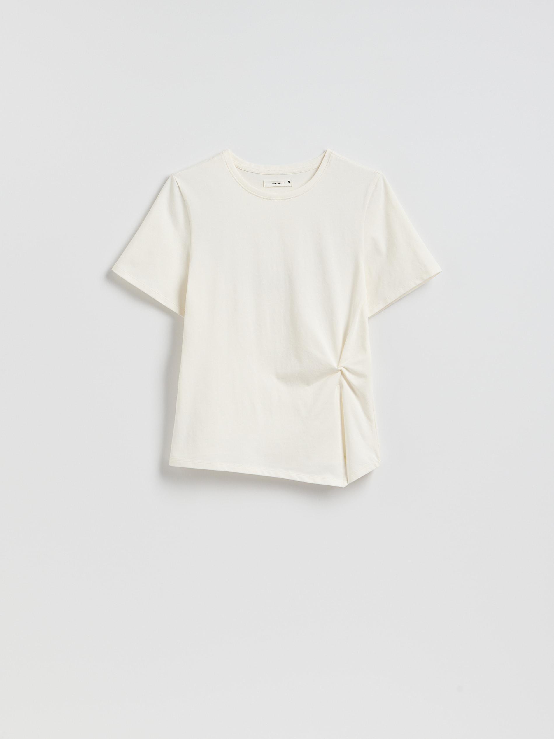 Cream Decorative Detail T-Shirt, Ivory, large image number 4