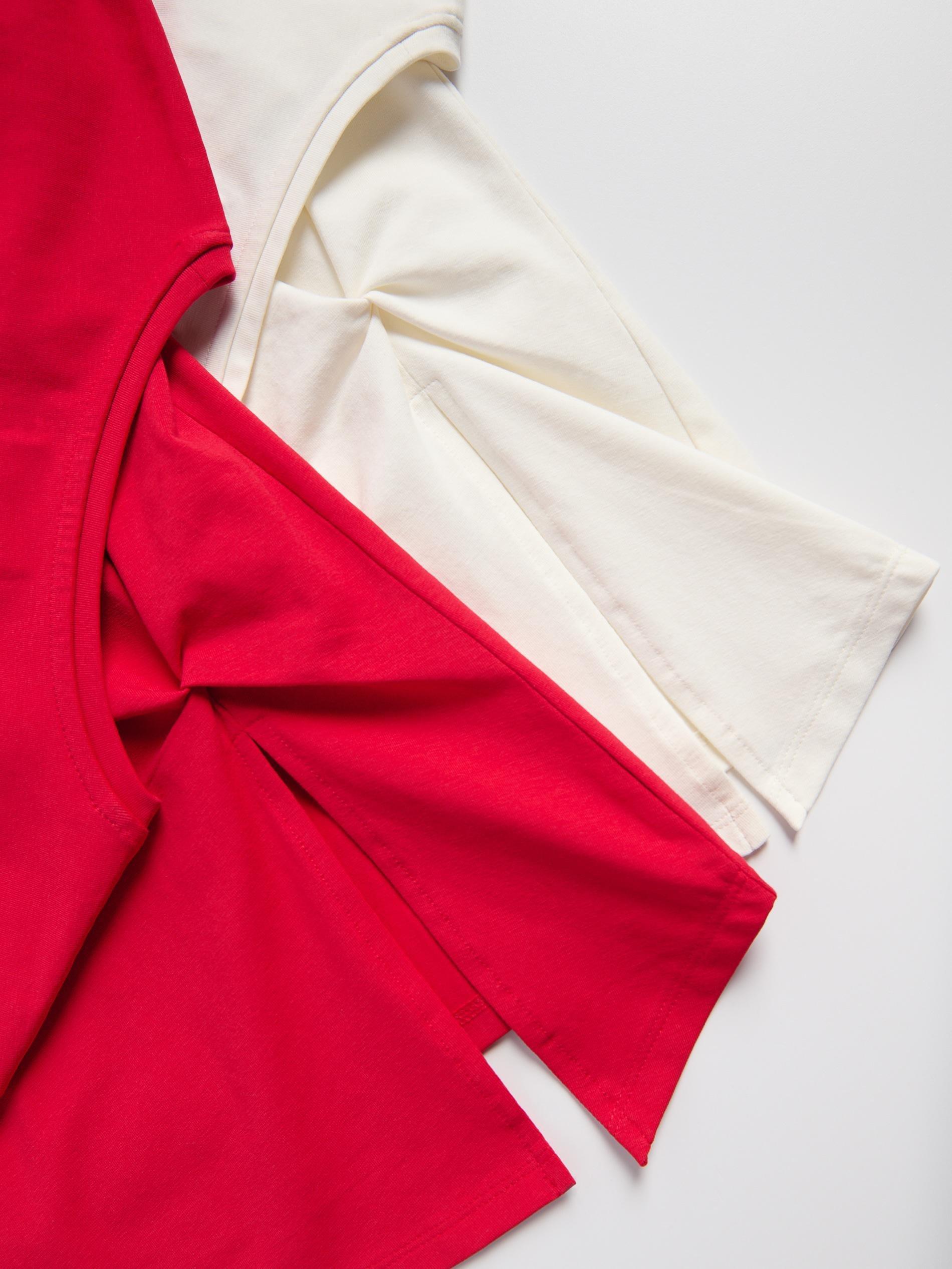 Cream Decorative Detail T-Shirt, Ivory, large image number 5