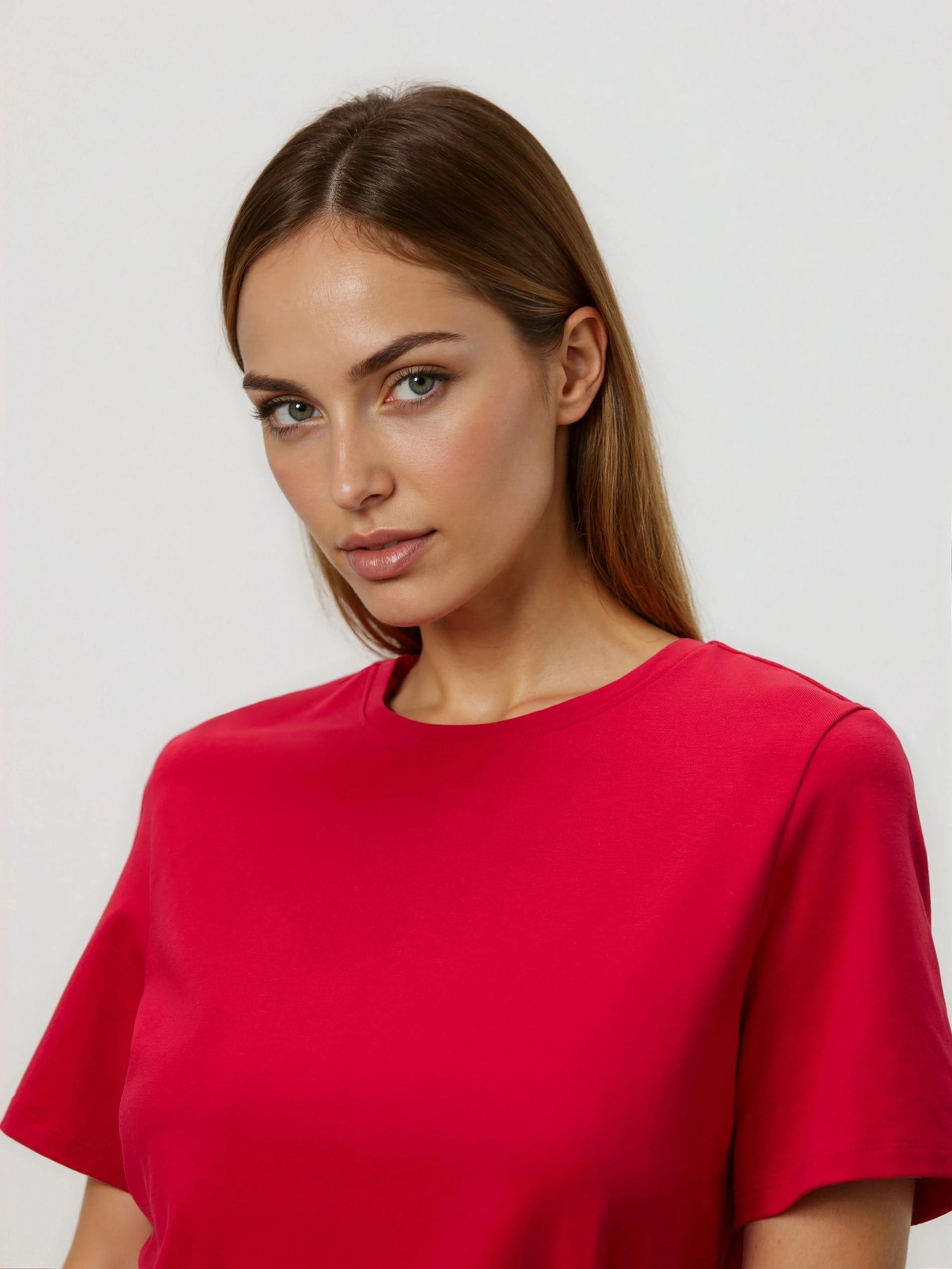 تيشيرت ديكوري التفاصيل أحمر, Red, large image number 0