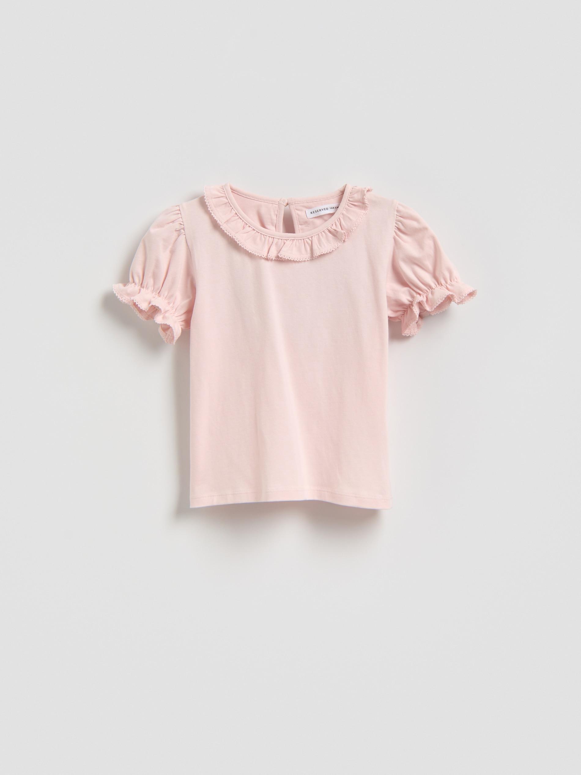 Pink Cotton T-Shirt With Ruffle, Pink, large image number 2