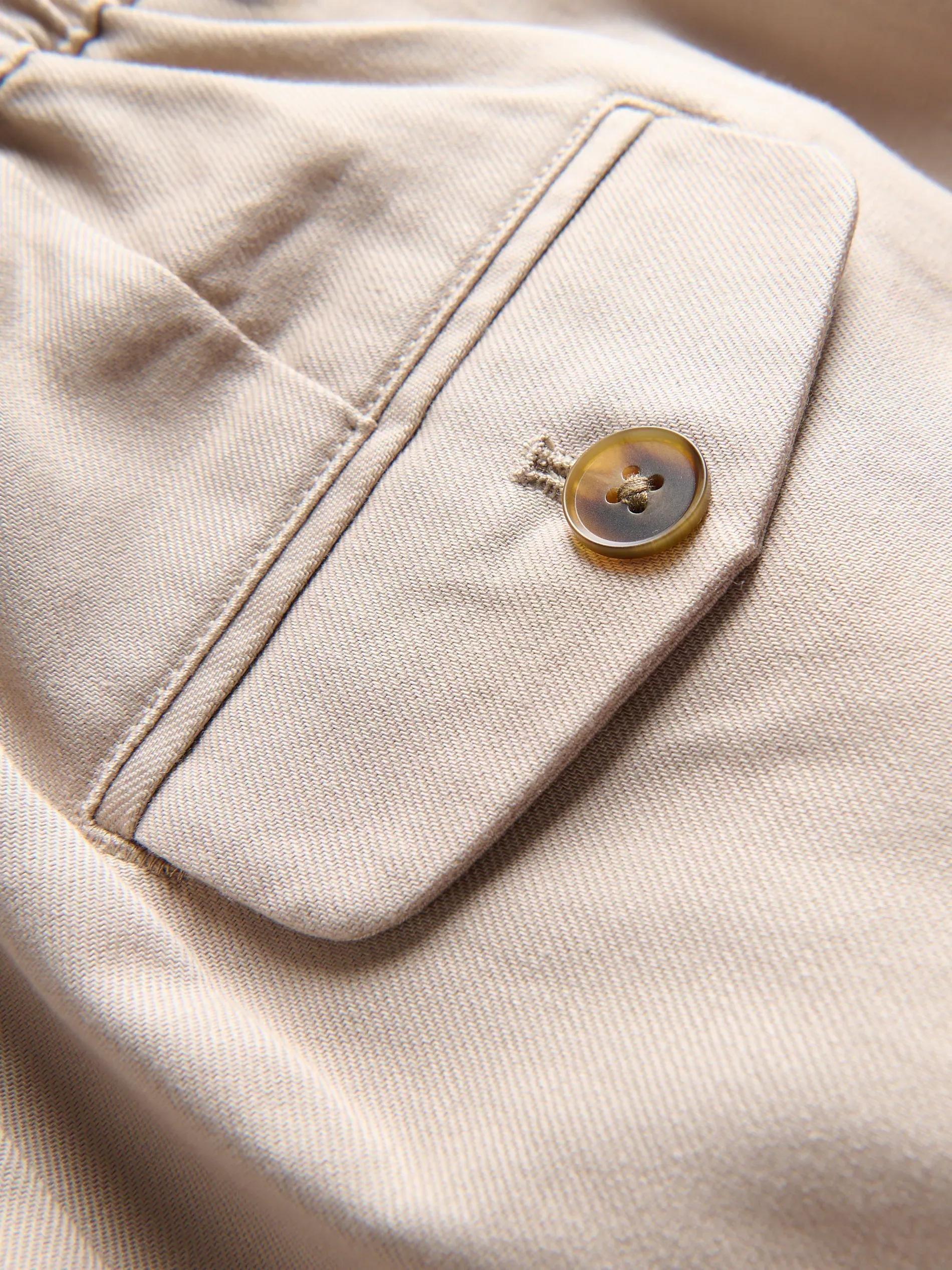 Beige Lyocell Blend Trousers With Pleats, , large image number 5