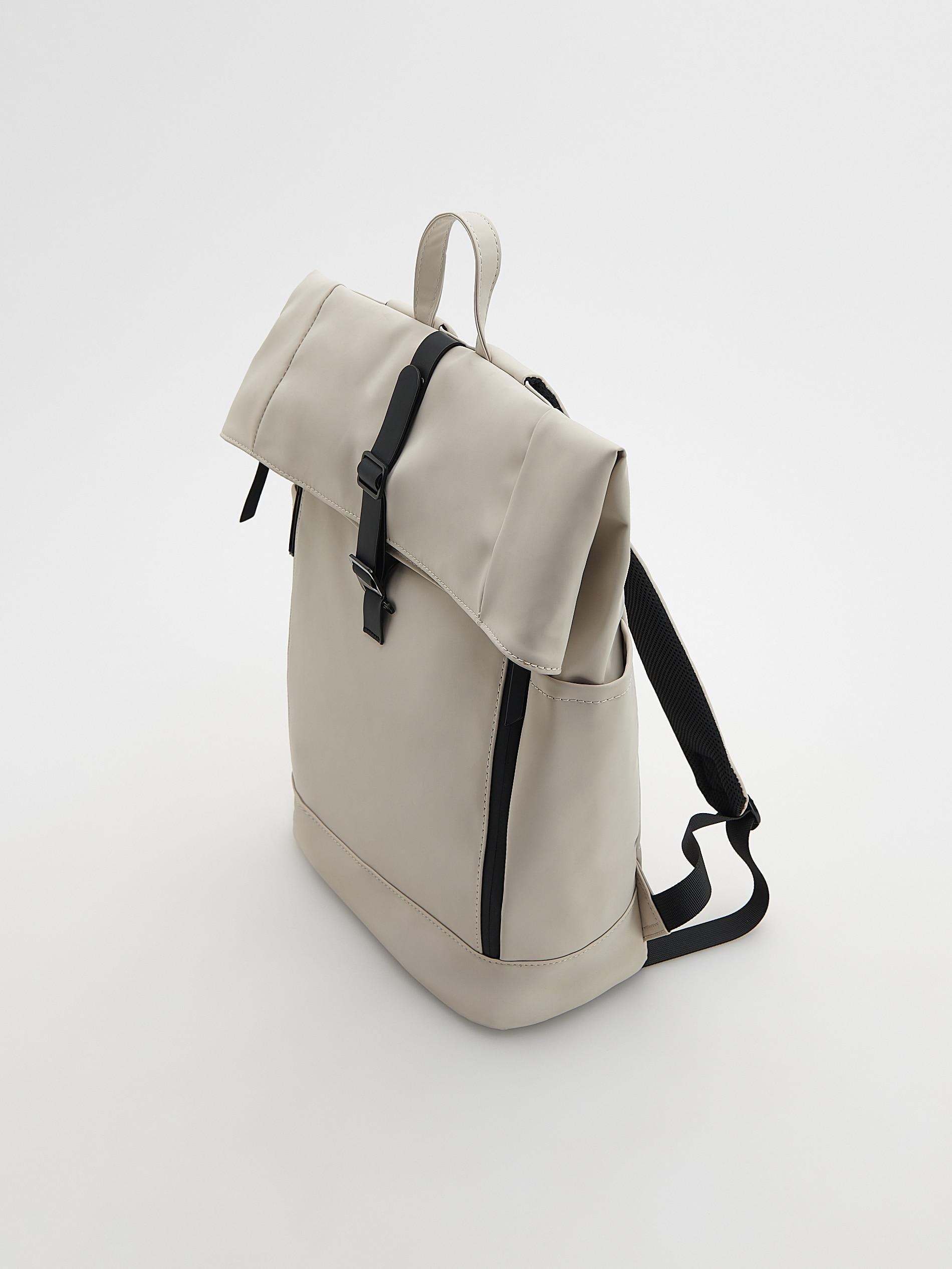 Cream Waterproof Backpack, Ivory, large image number 0