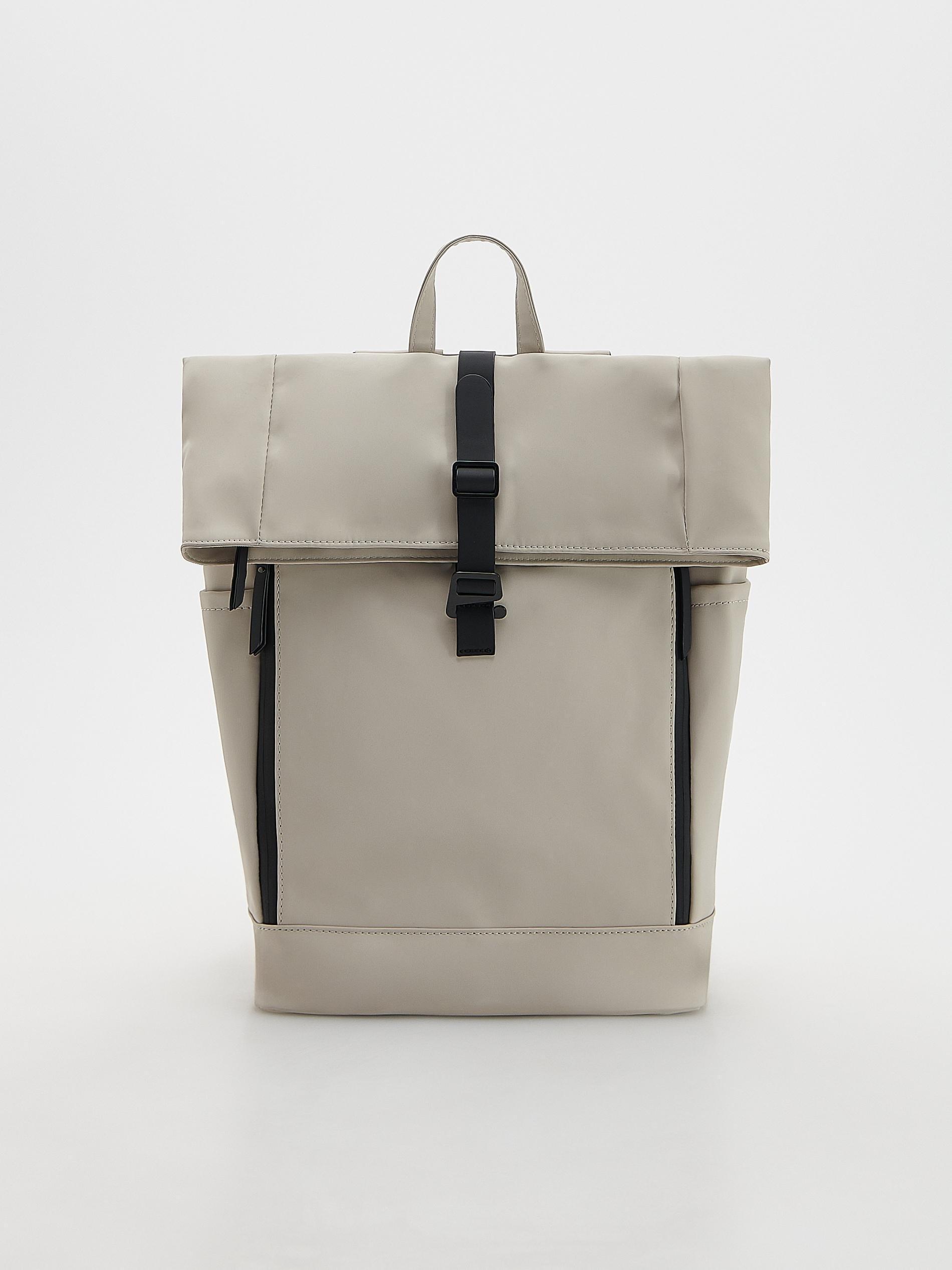 Cream Waterproof Backpack, Ivory, large image number 1