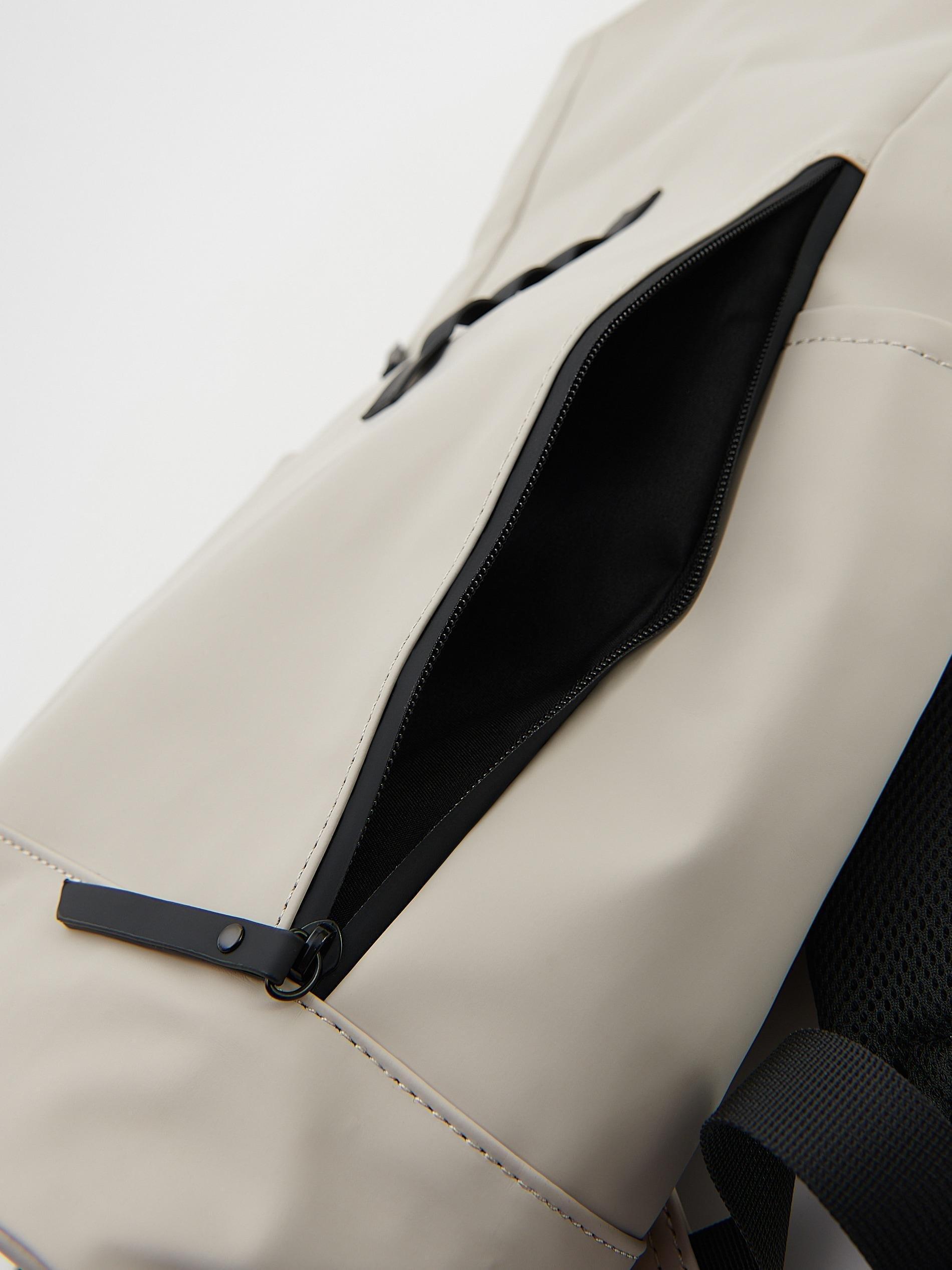 Cream Waterproof Backpack, Ivory, large image number 3