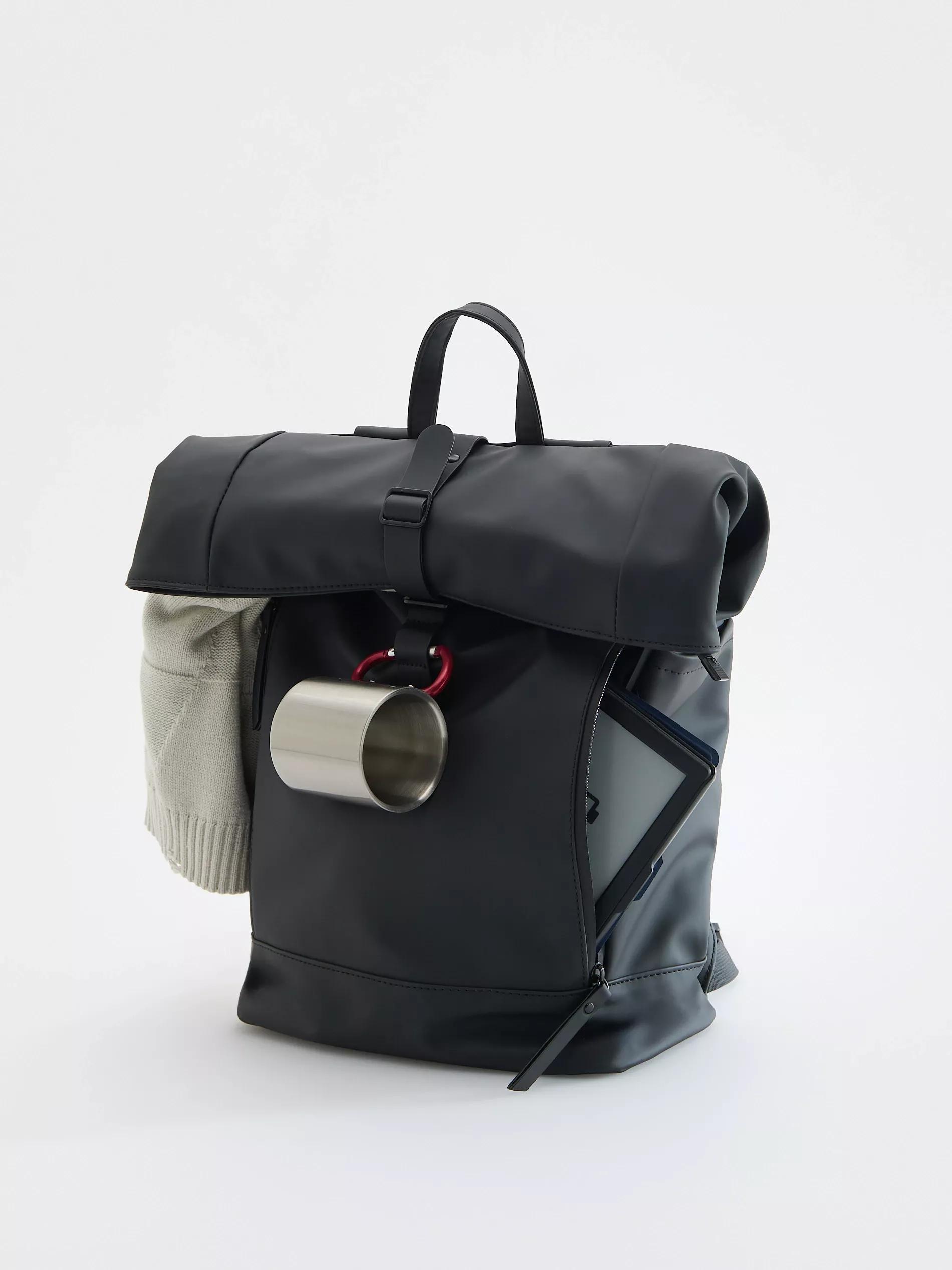 Black Waterproof Backpack, Black, large image number 0