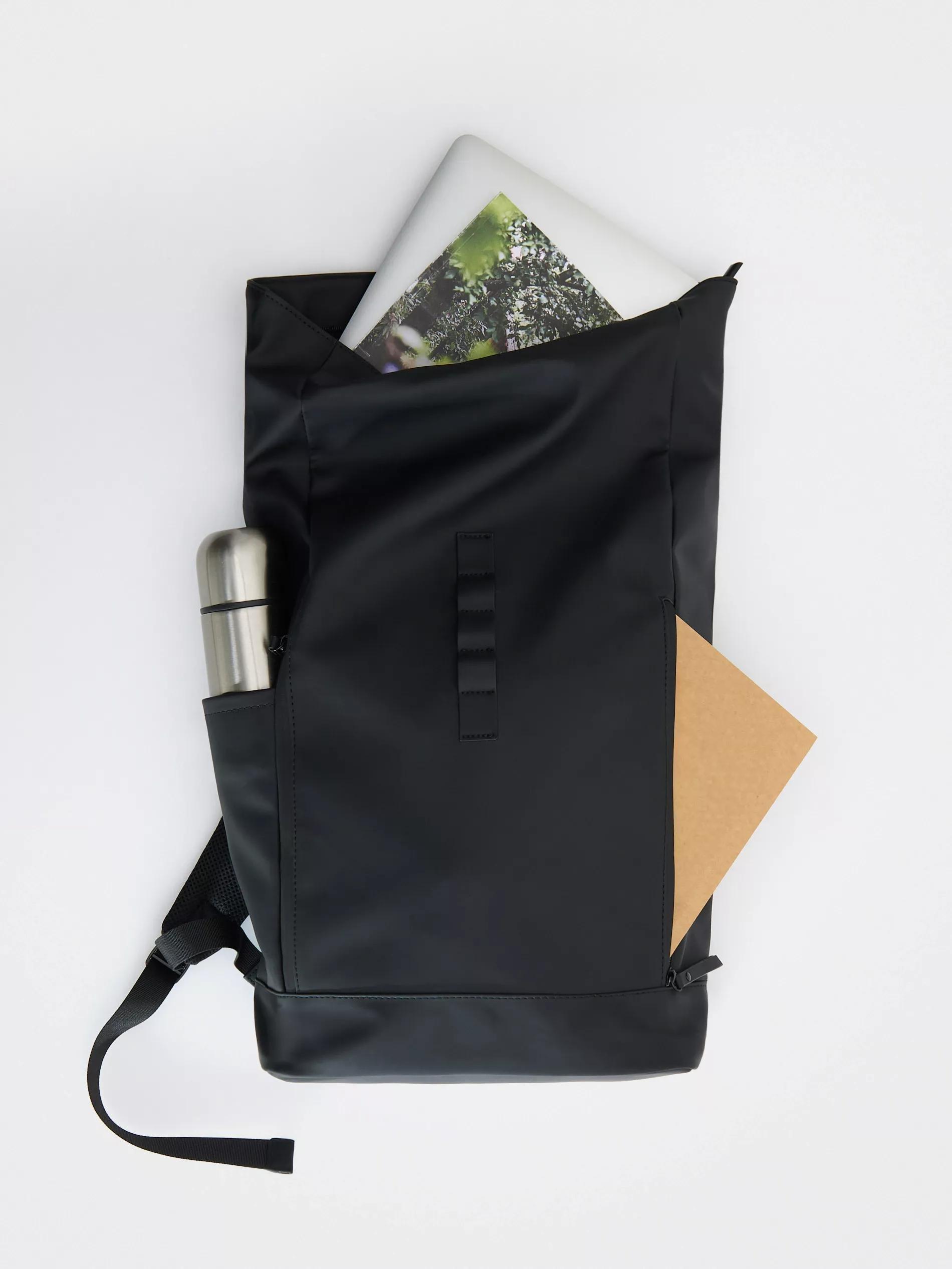 Black Waterproof Backpack, Black, large image number 2