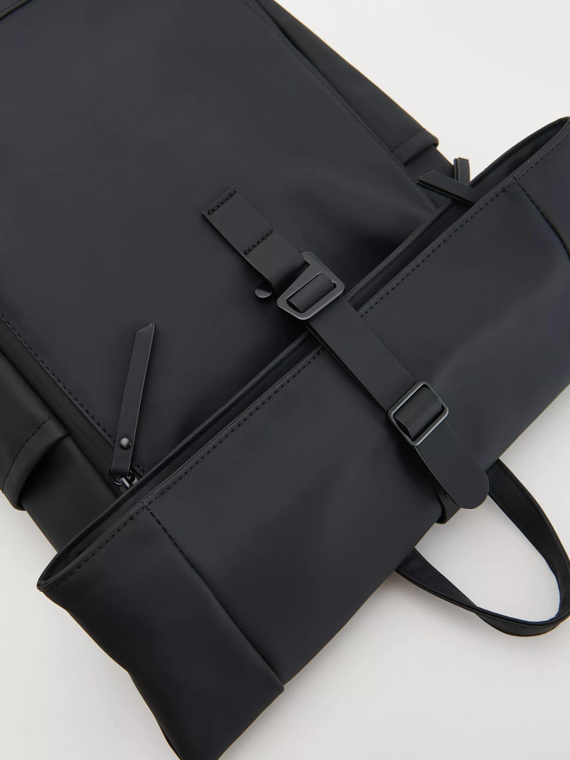 Black Waterproof Backpack, Black, large image number 4