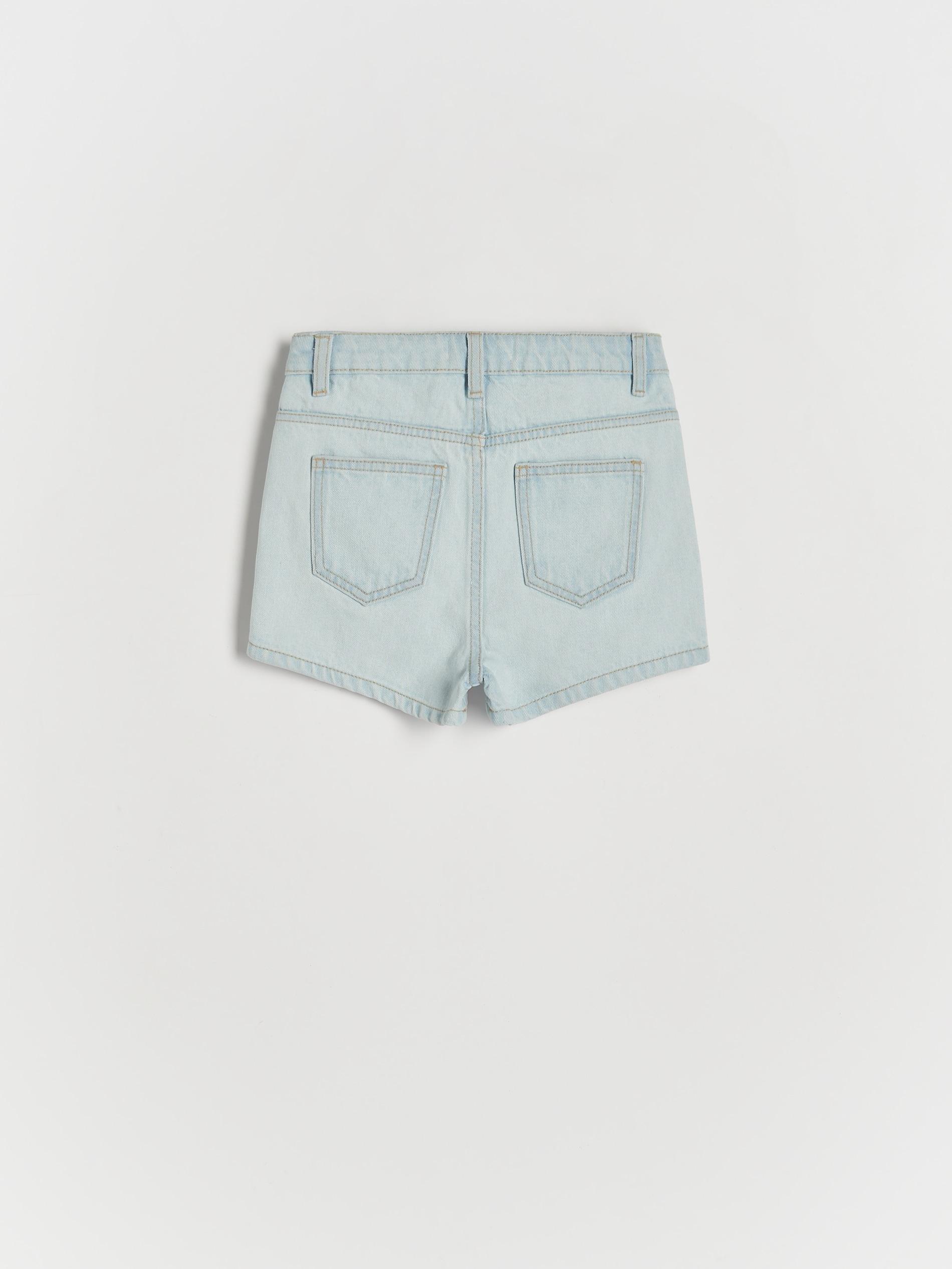 Blue Denim Shorts With Wash Effect, Kids Girls, , large image number 7