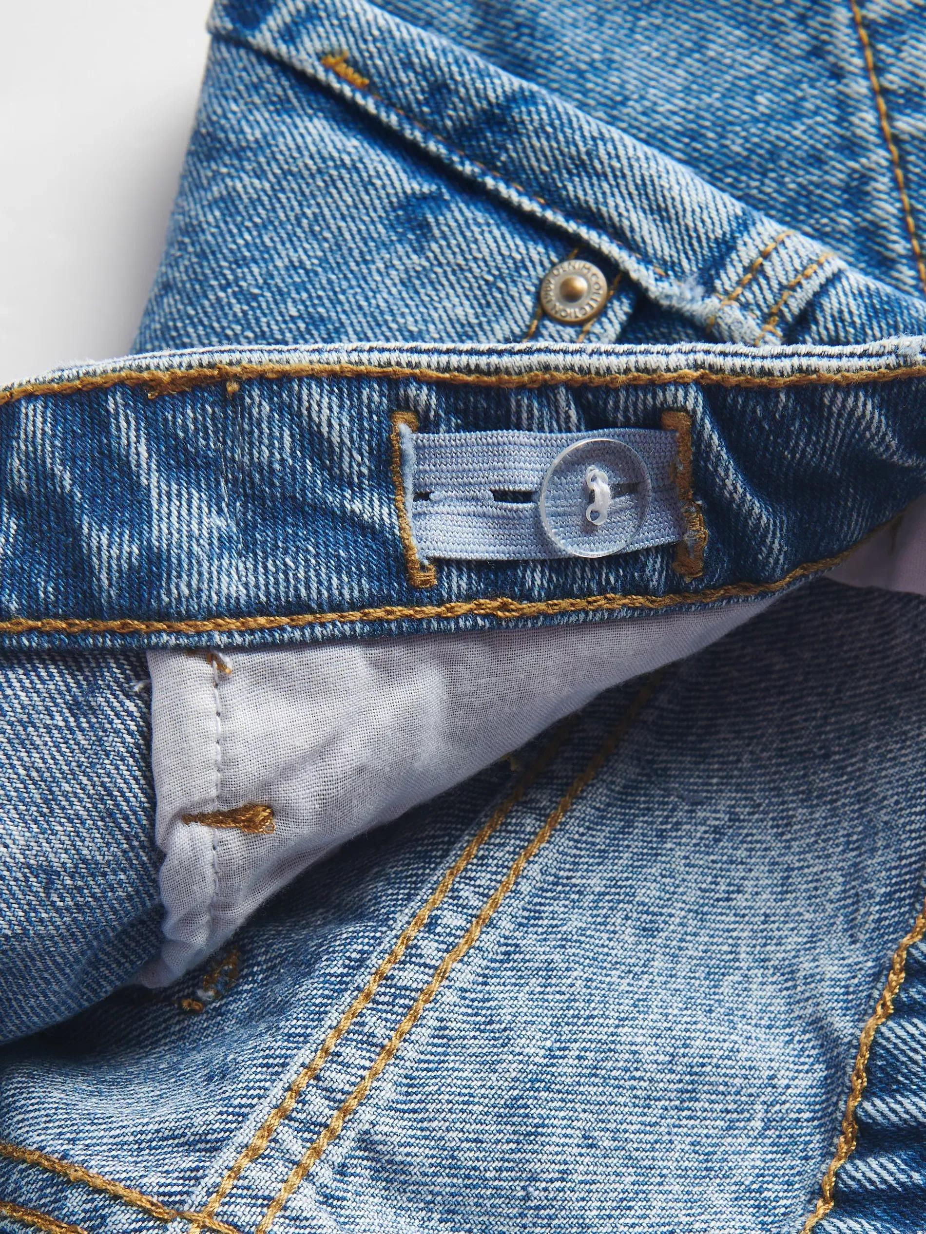 Blue Denim Shorts With Wash Effect, Kids Girls, , large image number 6