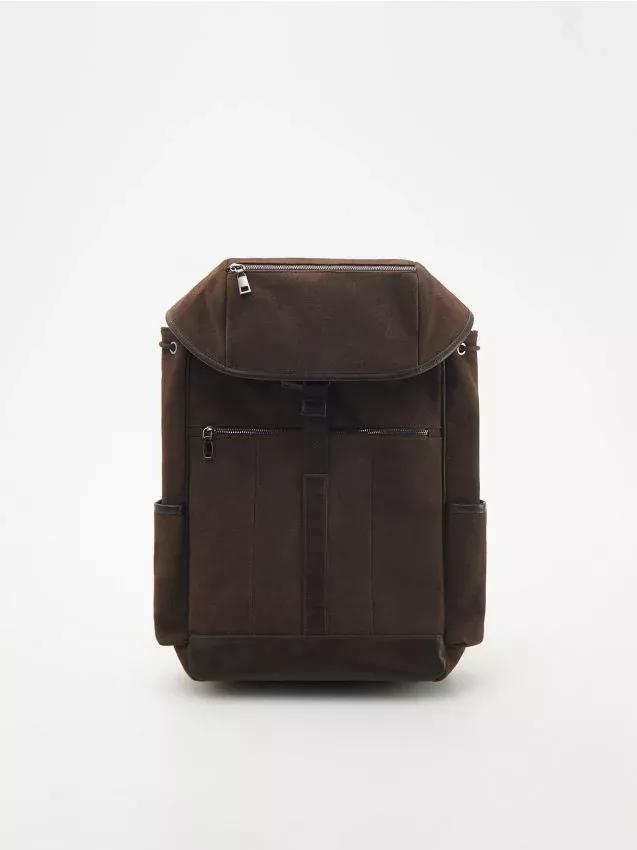 Brown Buckle Detail Backpack, , large image number 0