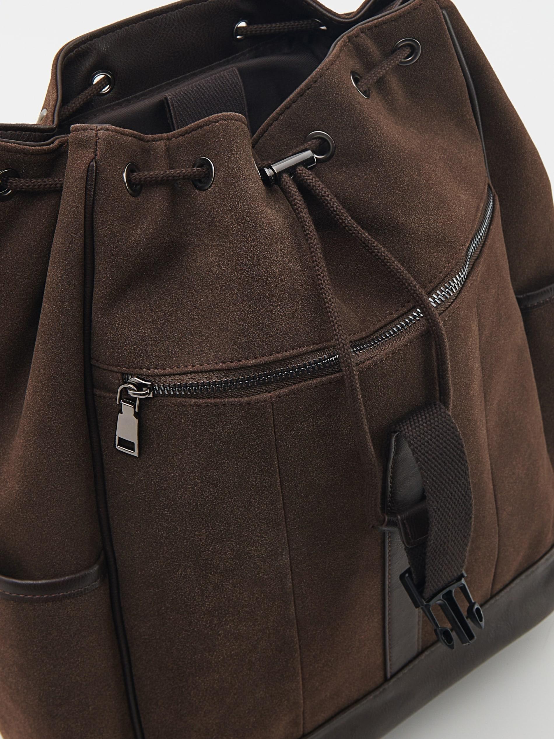 Brown Buckle Detail Backpack, , large image number 4