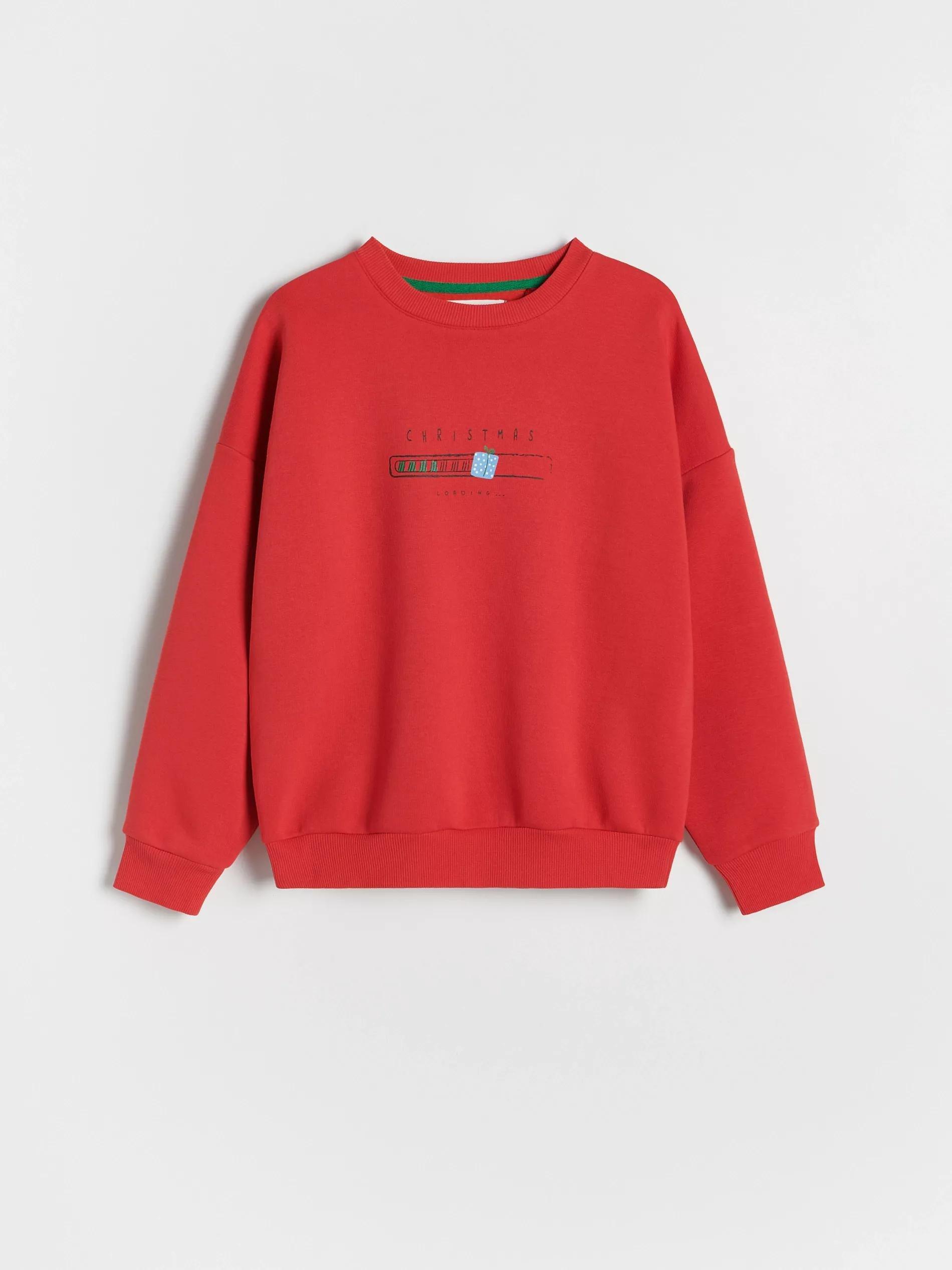 Red Christmas Print Hoodie, Kids Boys, , large image number 0