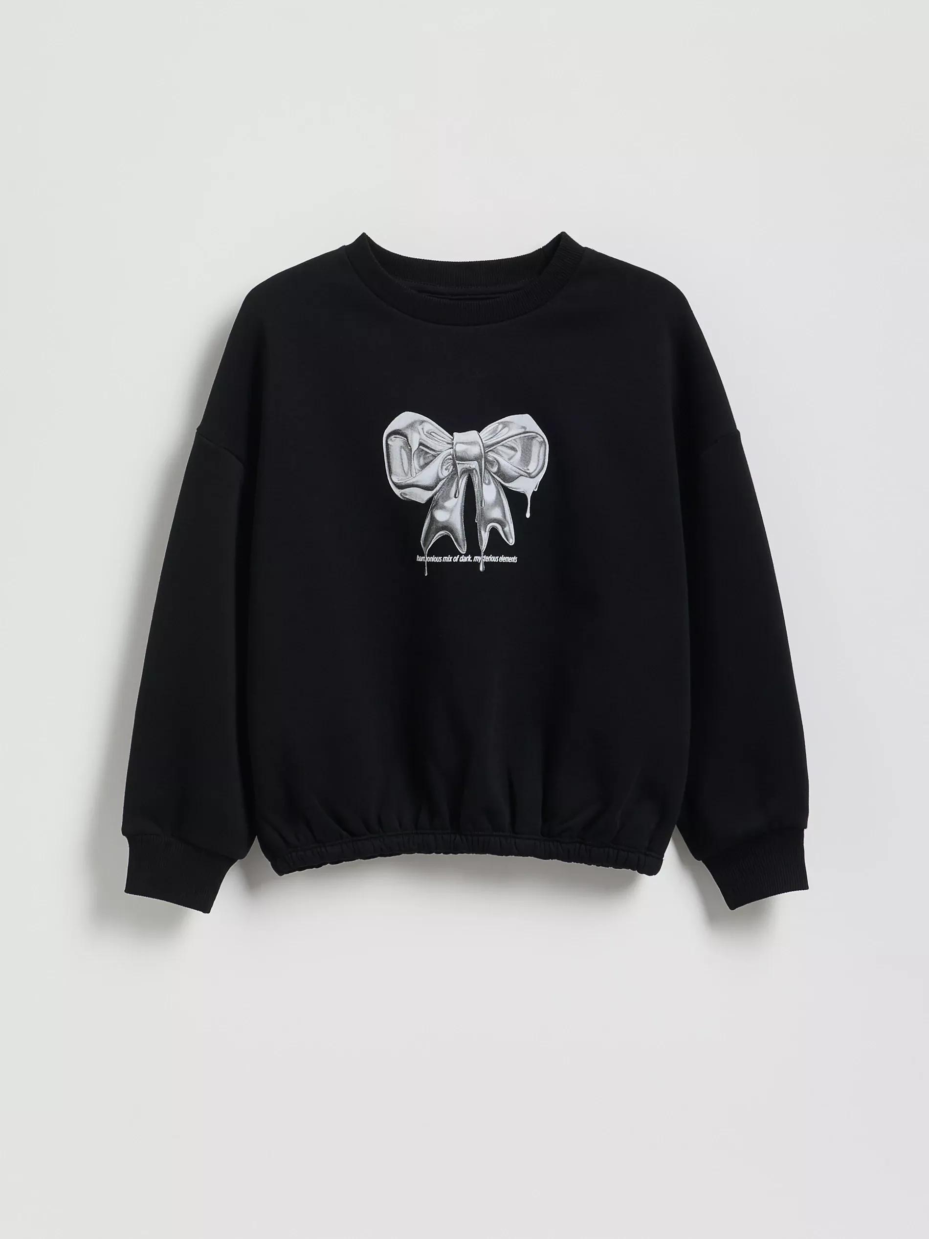 BLACK Printed sweatshirt, Black, large image number 0