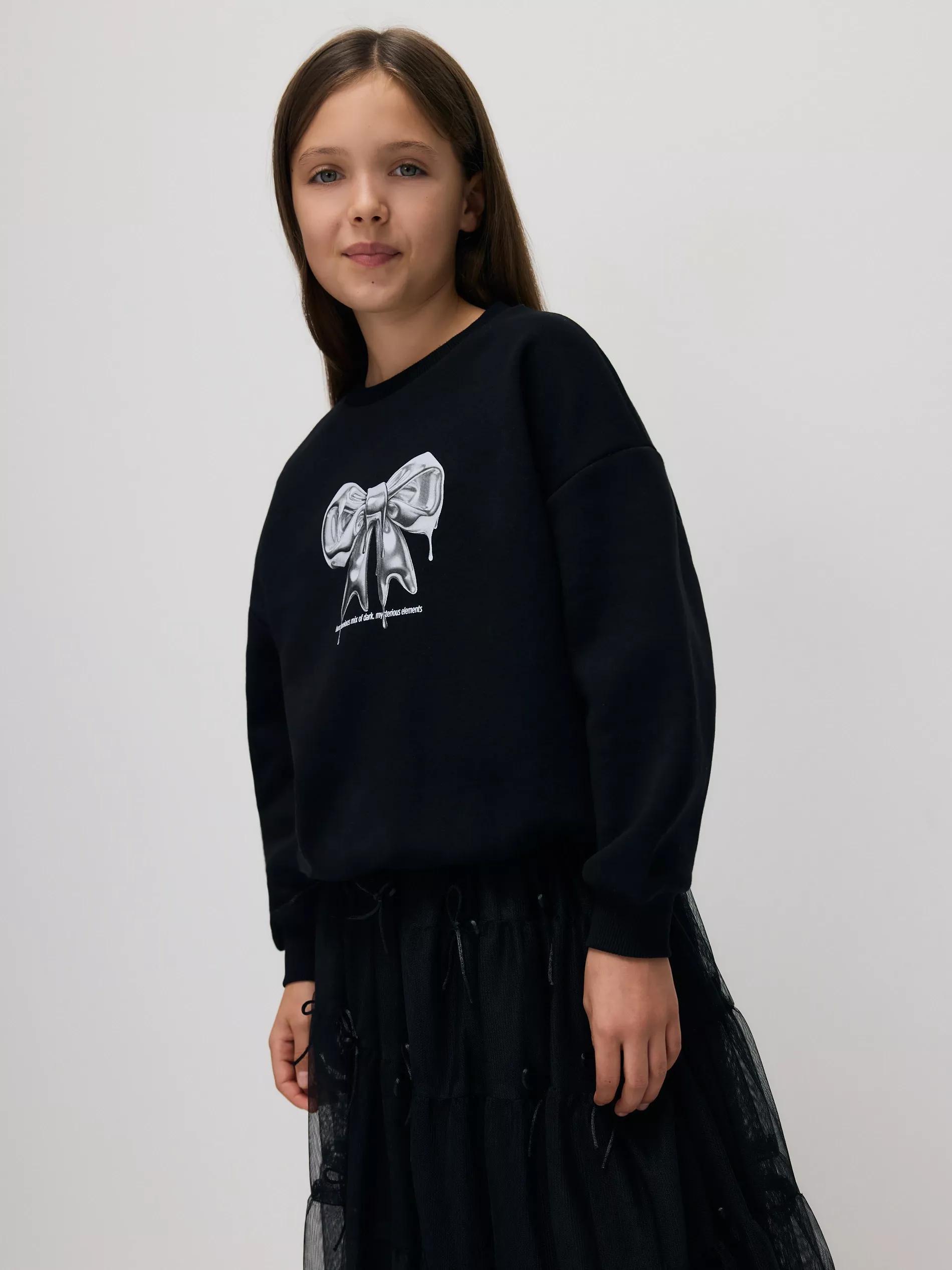 BLACK Printed sweatshirt, Black, large image number 3