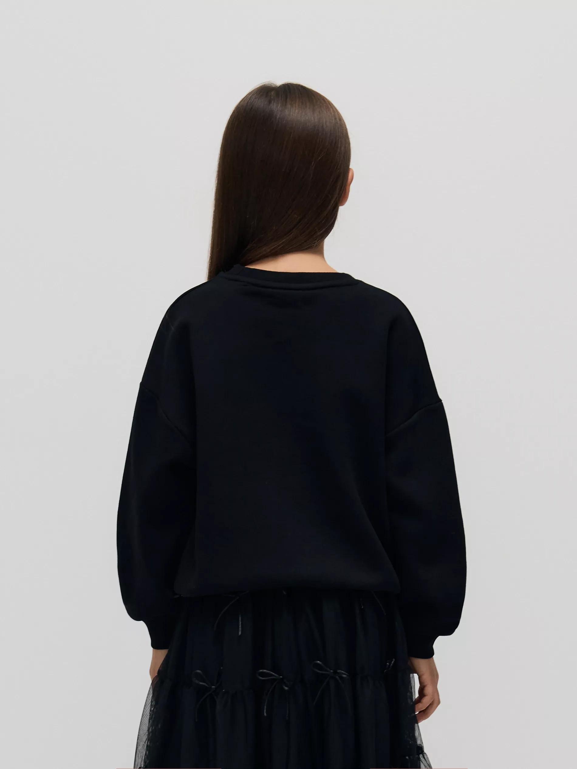 BLACK Printed sweatshirt, Black, large image number 4