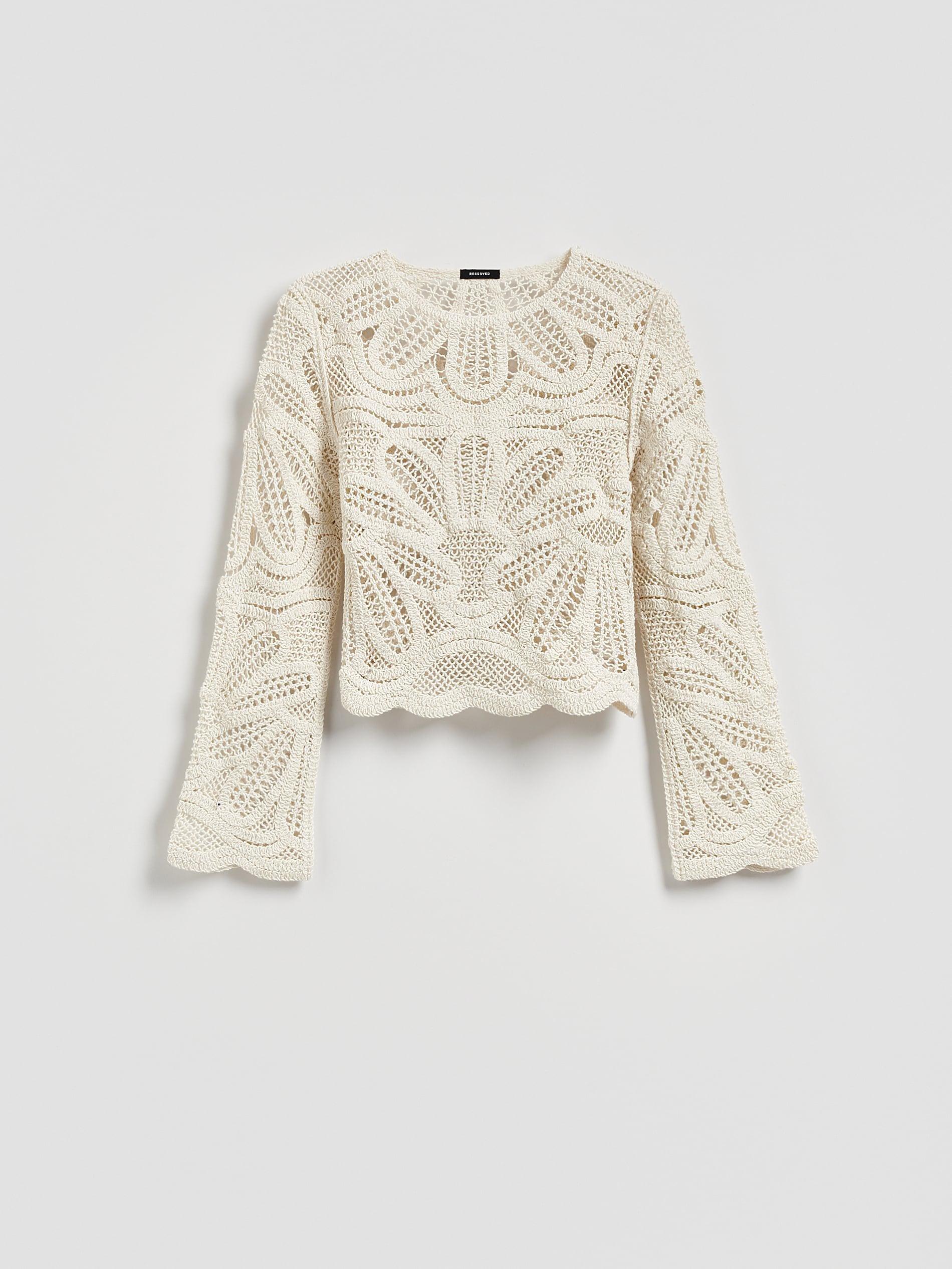 Beige Openwork Top, Beige, large image number 0