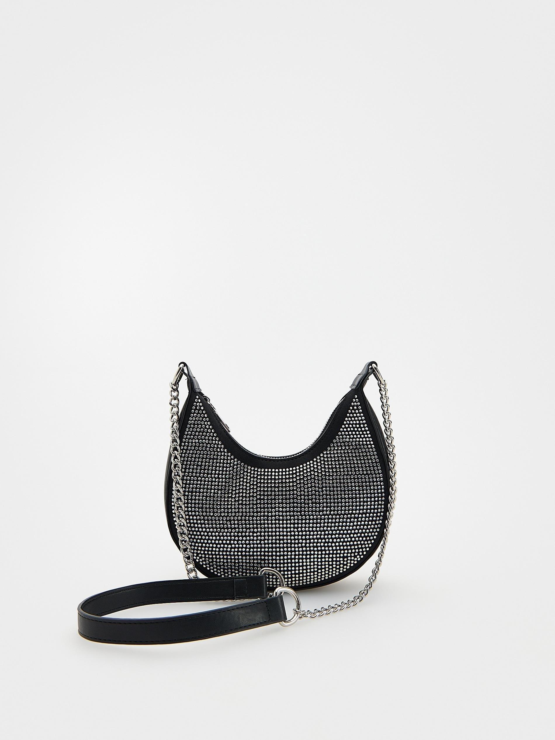 Black Rhinestone Detailing Bag, Black, large image number 1