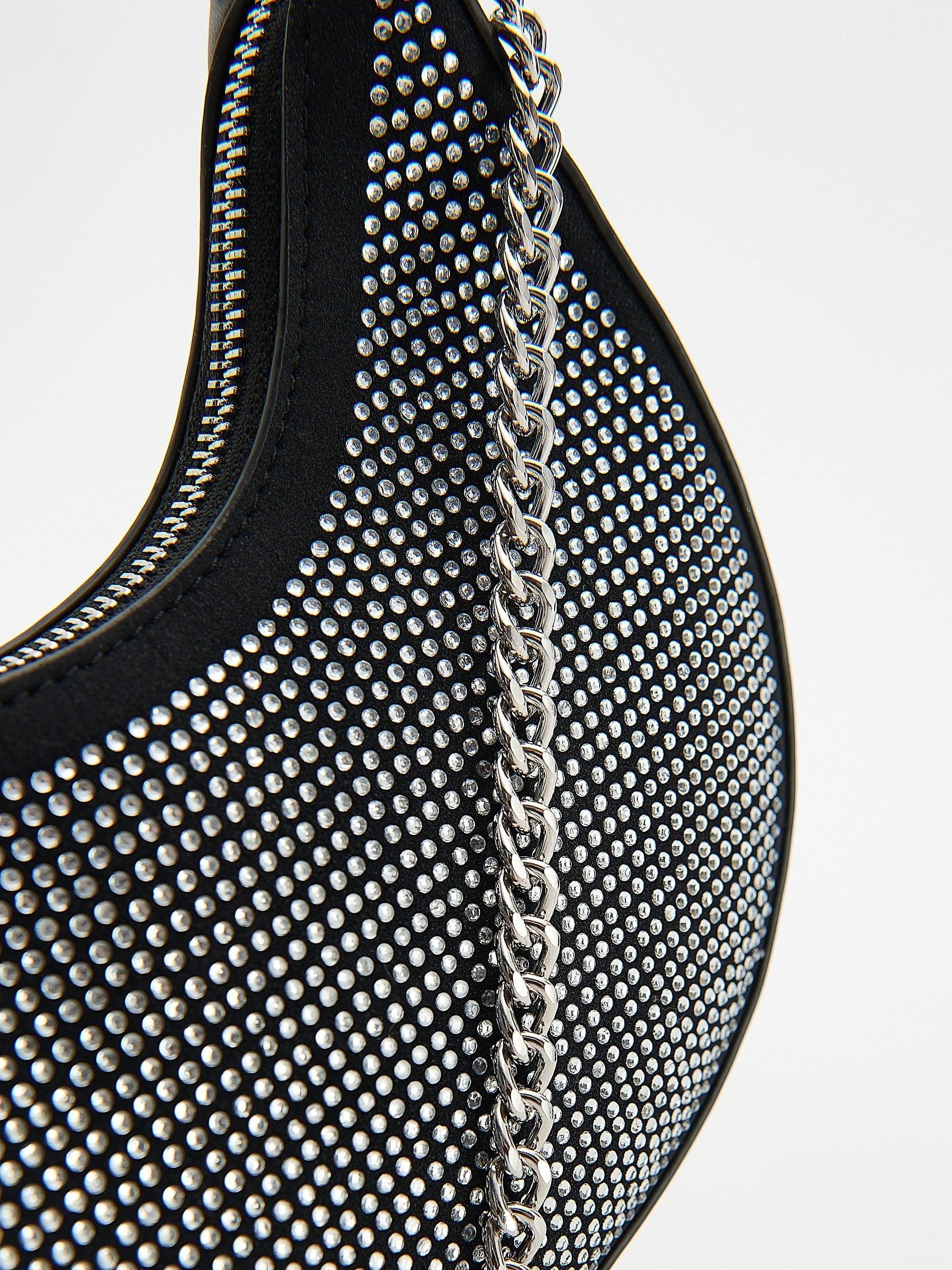 Black Rhinestone Detailing Bag, Black, large image number 5