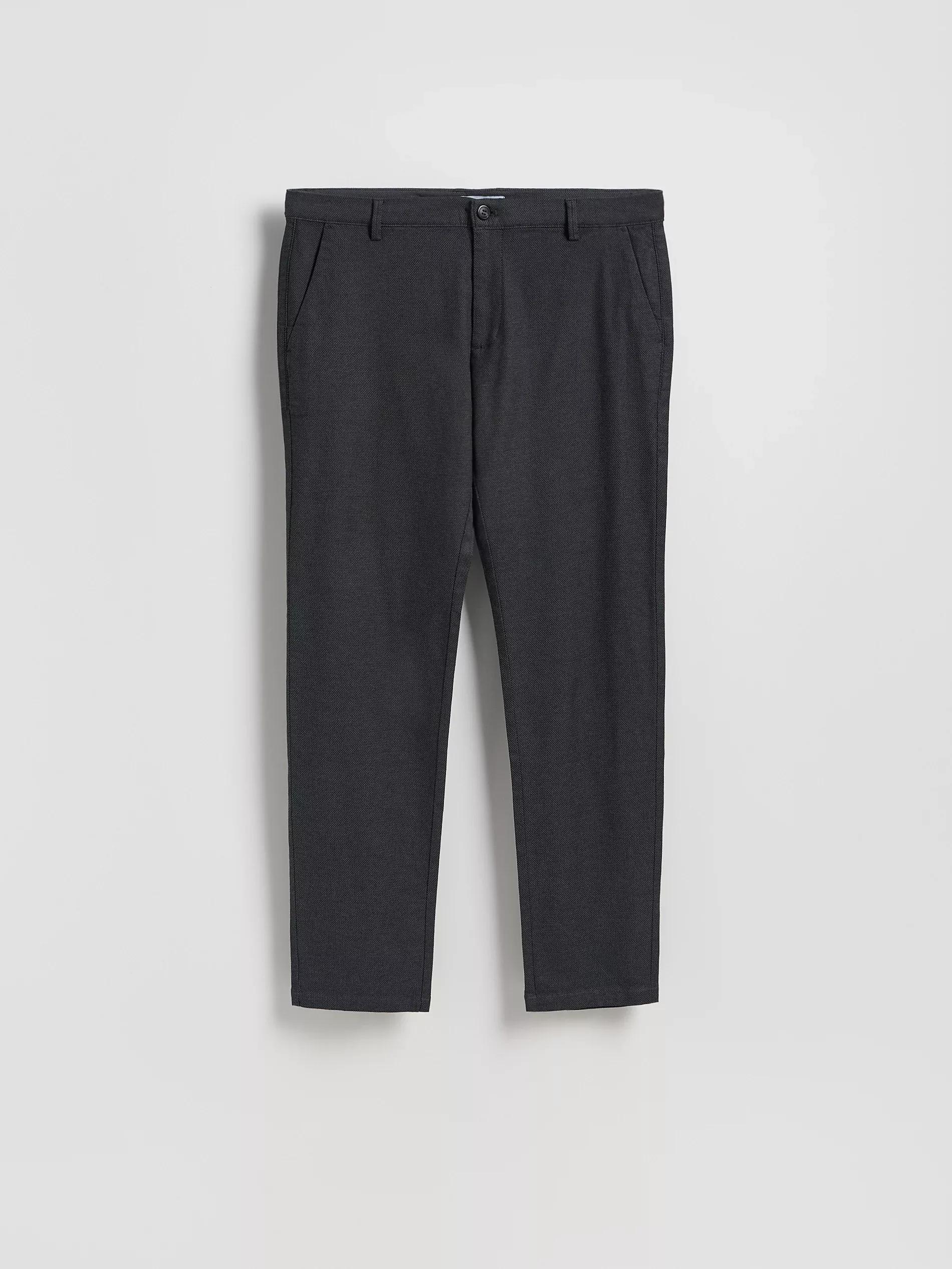 Black Chino Slim Fit Trousers, Black, medium