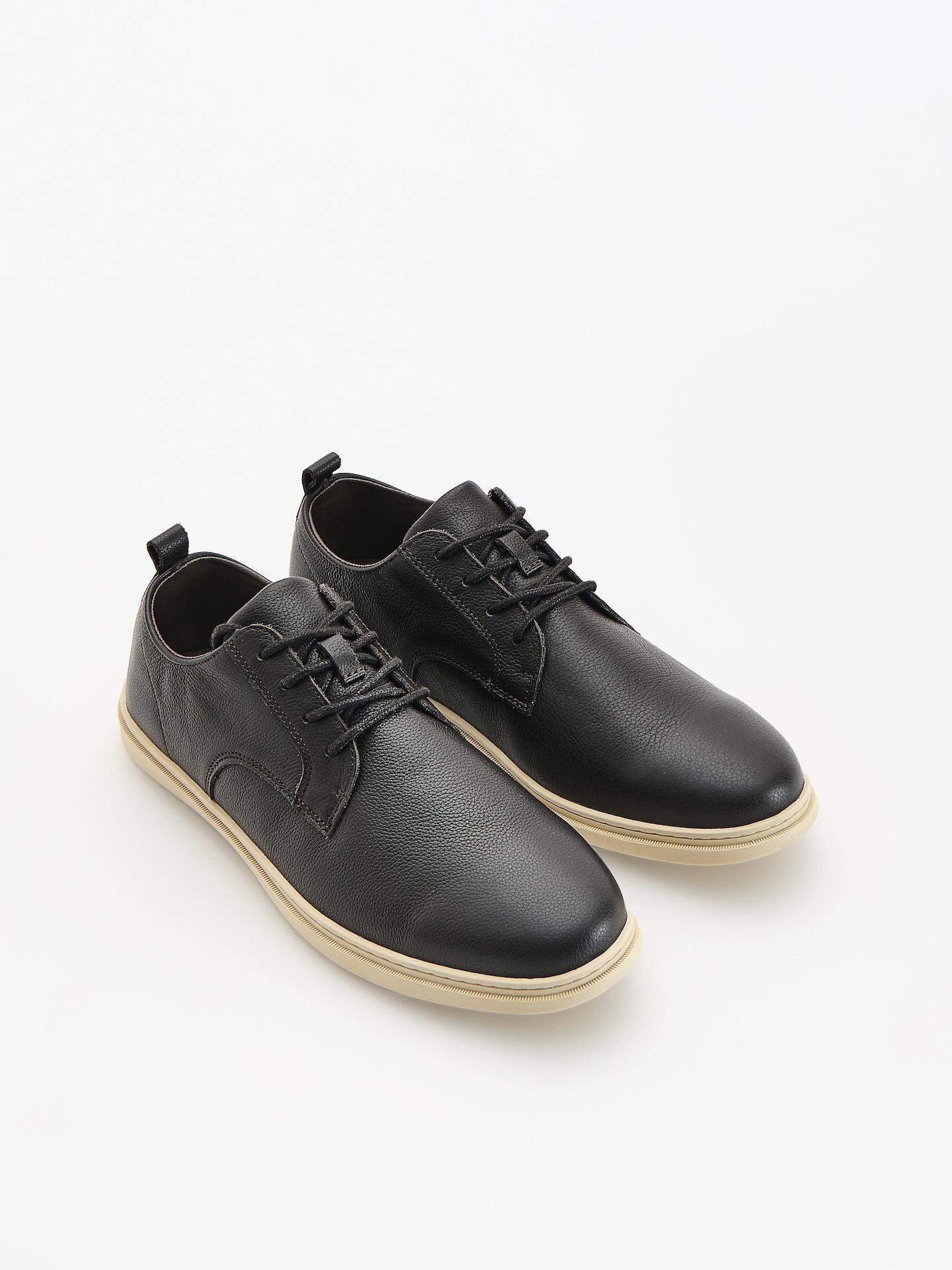 Brown Leather Derby Shoes, Brown, medium
